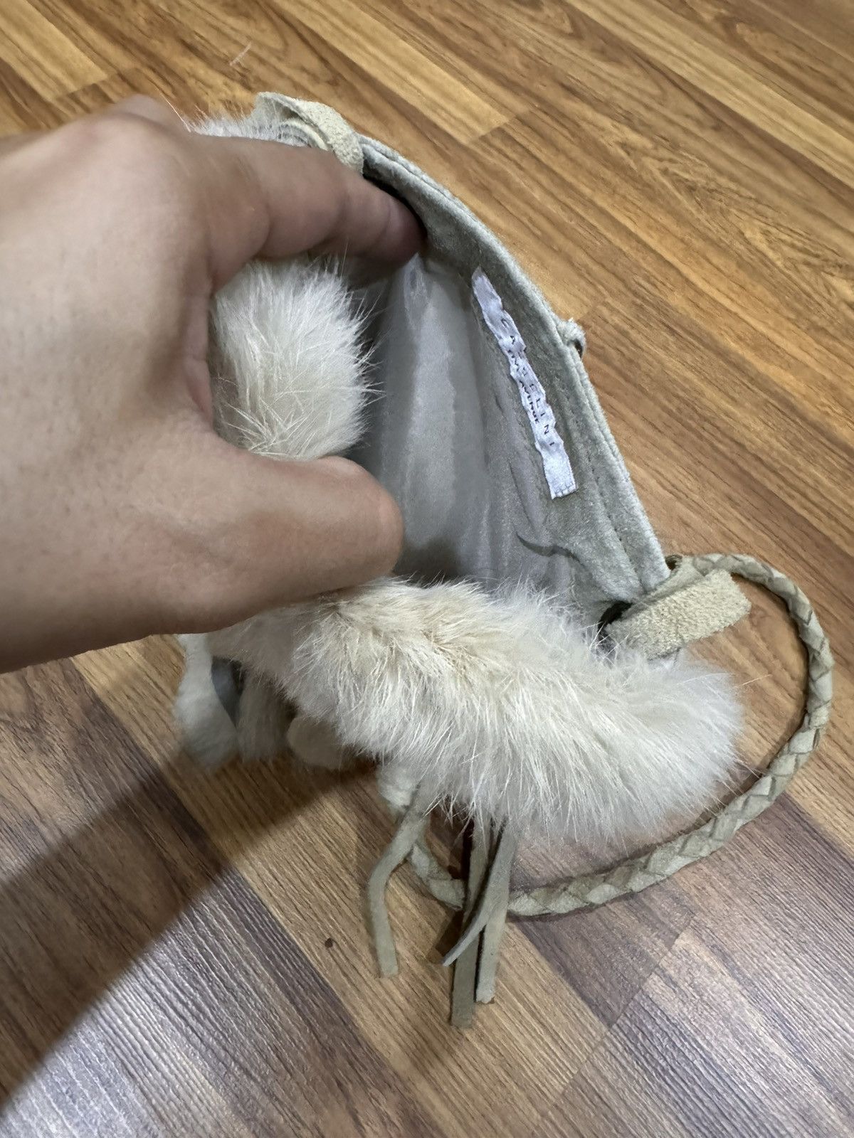 Japanese Brand CASSELINI SOFT FUR FRINGE SLING BAG Size ONE SIZE - 5 Thumbnail