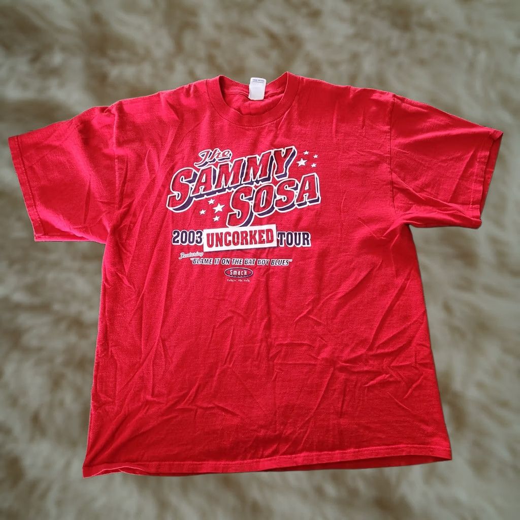 Delta VINTAGE Sammy Sosa T Shirt Tee 2XL Cubs Uncorked Homerun Tour 03' Y2K Red Men's Shirt Size US XXL / EU 58 / 5 - 1 Thumbnail