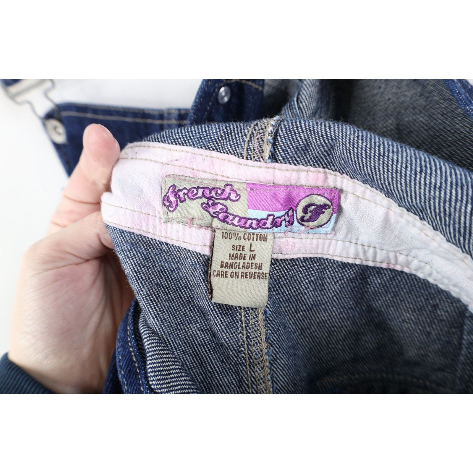 Vintage Vintage Y2K Streetwear Babydoll Wide Leg Denim Overalls Size 28" / US 6 / IT 42 - 11 Thumbnail