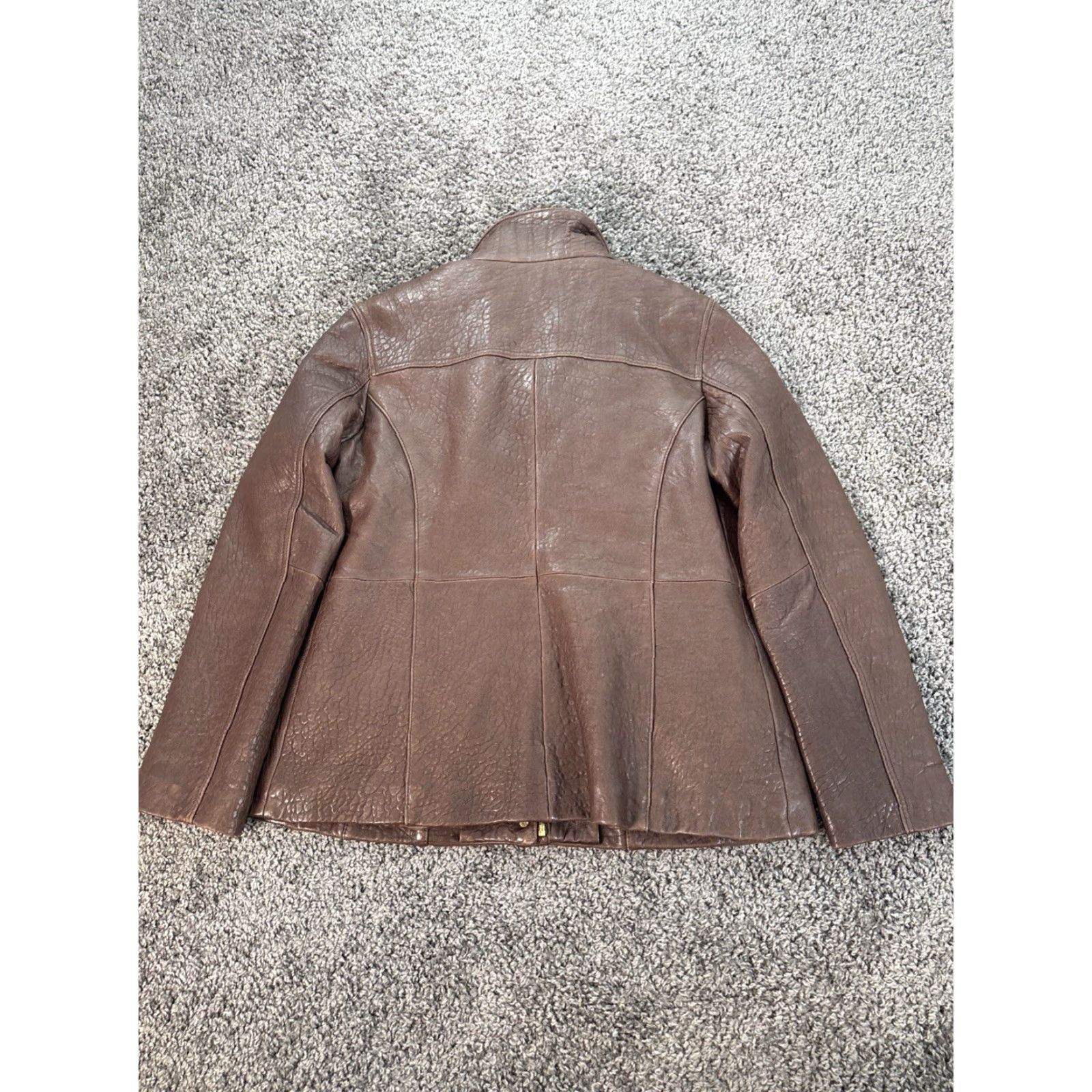 Vintage VINTAGE Tibor Leather Jacket Womens XL Brown Full Zip Zippers Pebbled 90s Womens Size XL / US 12-14 / IT 48-50 - 5 Thumbnail