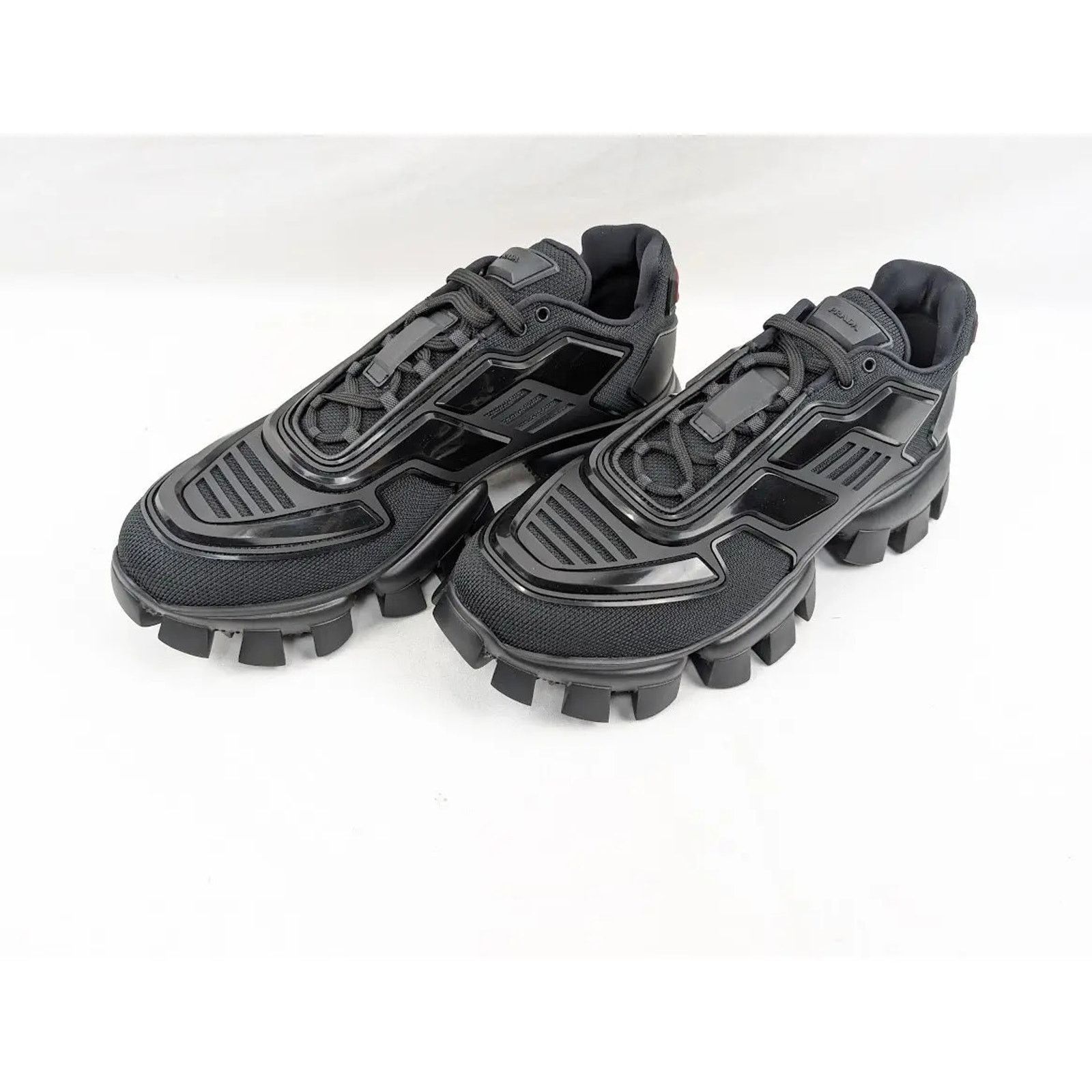 Prada o1rshd1 Cloudbust Thunder Rubber Knit Sneakers in Nero Size US 11.5 / EU 44-45 - 15 Thumbnail
