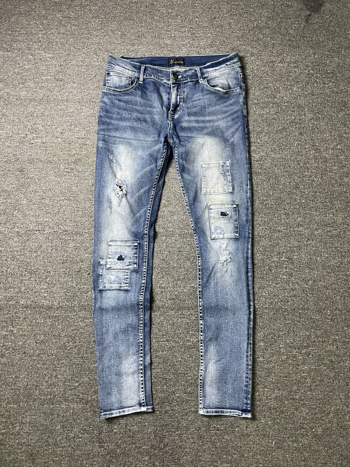 Japanese Brand U-Men Brand Distressed Skinny Denim (62) Size US 30 / EU 46 - 1 Thumbnail