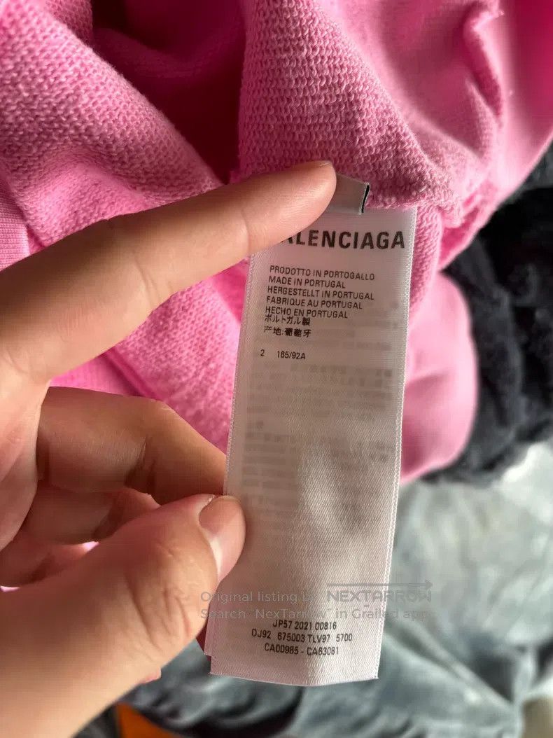 Balenciaga Balenciaga Logo Printed Solid Color Long Sleeve Hoodie Size M / US 6-8 / IT 42-44 - 6 Thumbnail