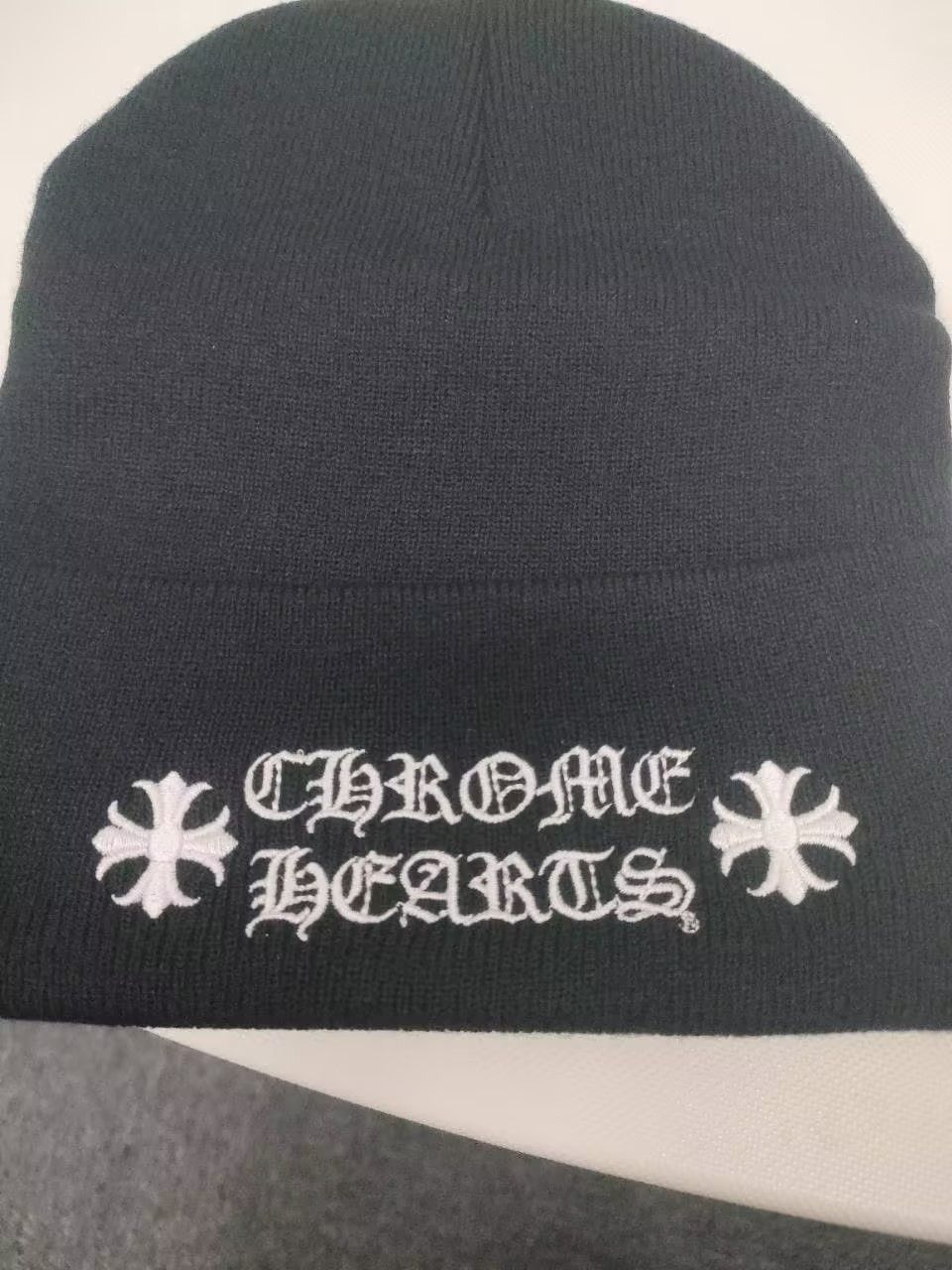 Chrome Hearts Chrome Hearts Cross Embroidered Black Beanie Size ONE SIZE - 3 Thumbnail