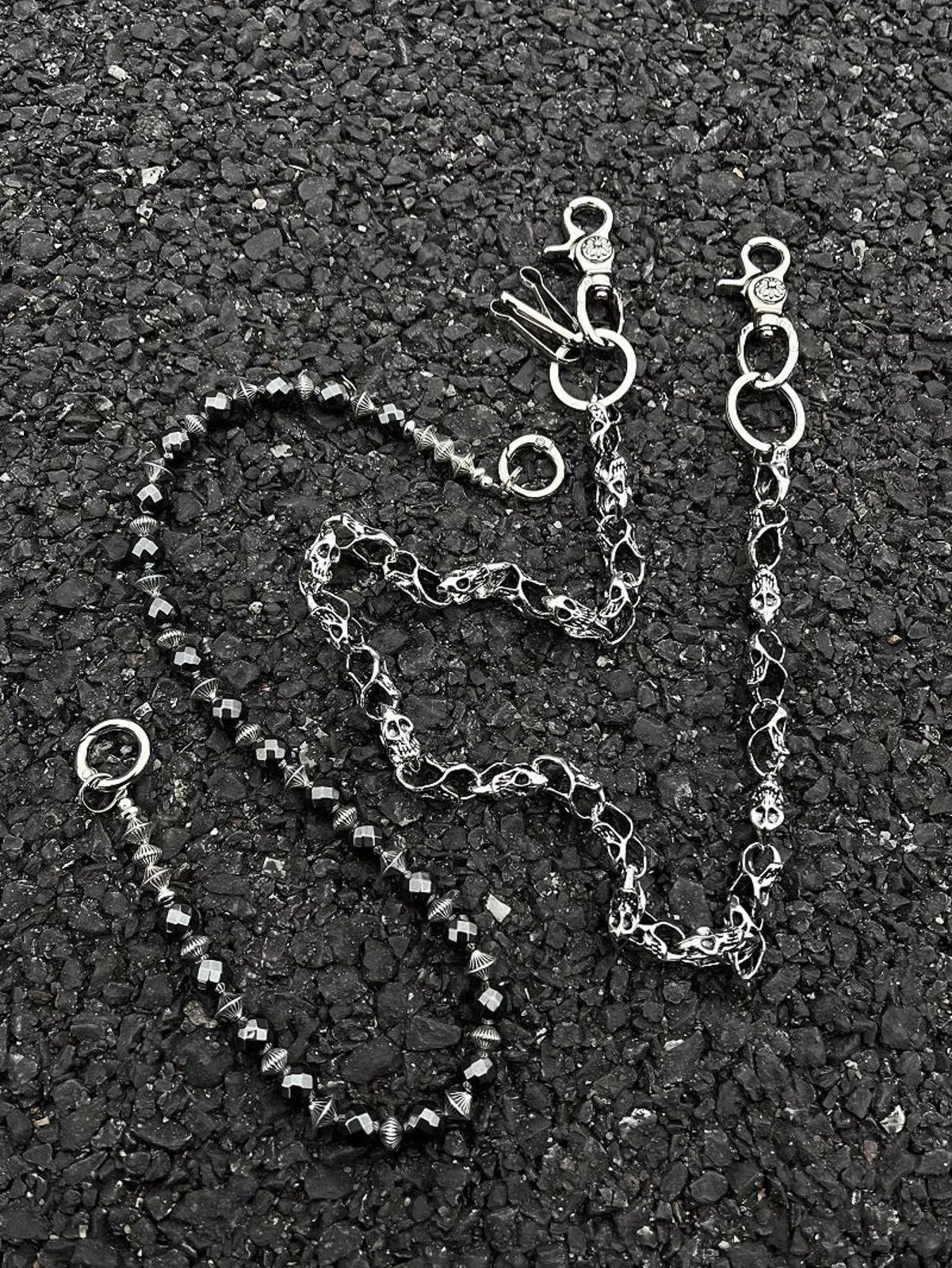 Jewelry Silver Double Chain Wallet Accessory, Men's Chain Size ONE SIZE - 8 Thumbnail