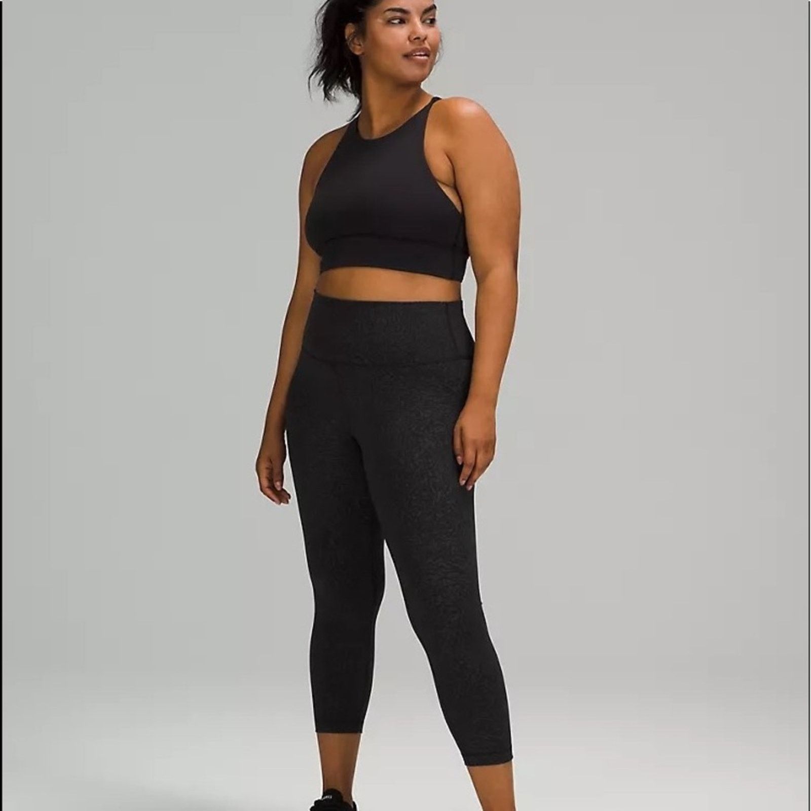 Lululemon LULULEMON Wunder Train HR Tight 25” Sz 20 Crunch Black Gray Size 42" / US 20 - 6 Thumbnail