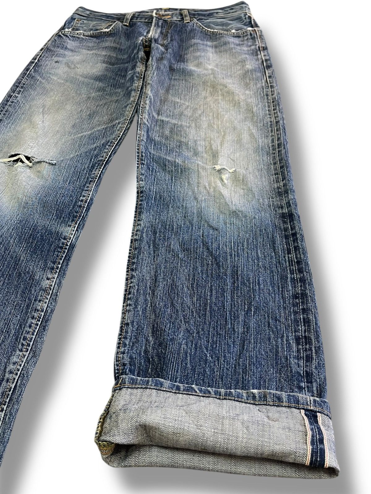 Edwin × Vintage Vintage Edwin 505zx Selvedge Distressed Denim Size US 33 - 4 Thumbnail