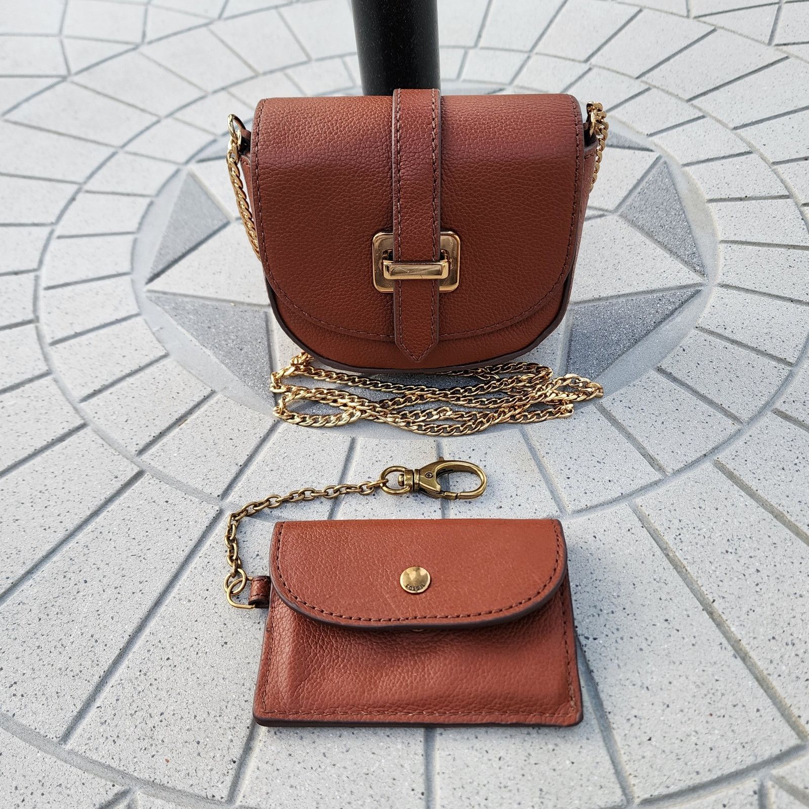 Fossil Fossil Emery Genuine Leather Micro Crossbody Bag Wallet Set Size ONE SIZE - 10 Thumbnail