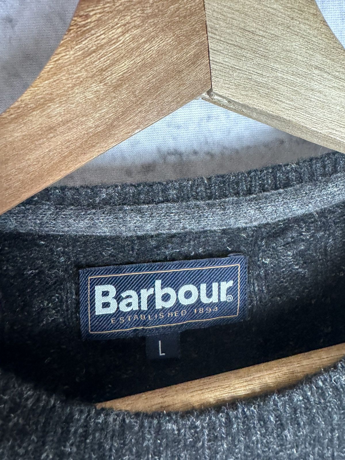 Barbour × Vintage Vintage Barbour Wool linen Sweater Jumper Size US L / EU 52-54 / 3 - 3 Thumbnail
