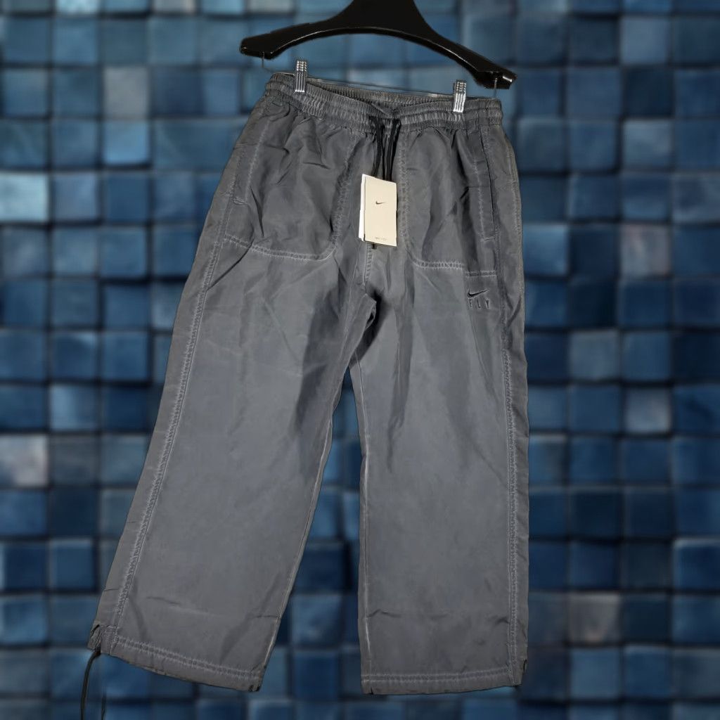 Nike NIKE Dri-FIT Retro Pants Women Medium Gray Baggy Wide-Leg Cropped Activewear DH7656-010 Size 32" / US 10 / IT 46 - 1 Thumbnail