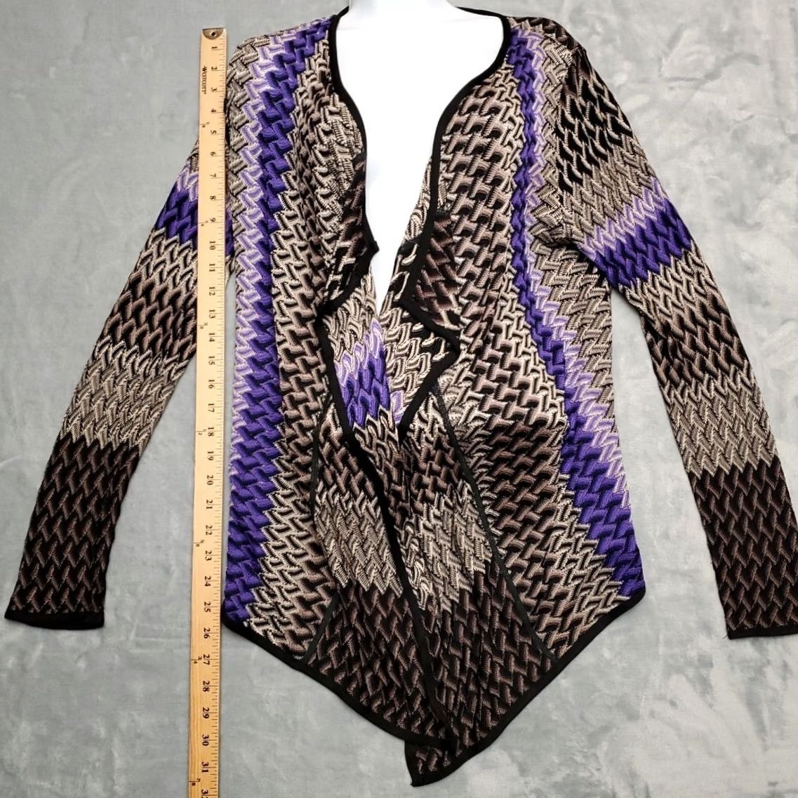 Vintage Chicos Cardigan Womens S Purple 100% Rayon Open Front Drape Casual | Cardigan | Women | Small Purple Rayon Open Front Cardigan Given Size S / US 4 / IT 40 - 6 Thumbnail
