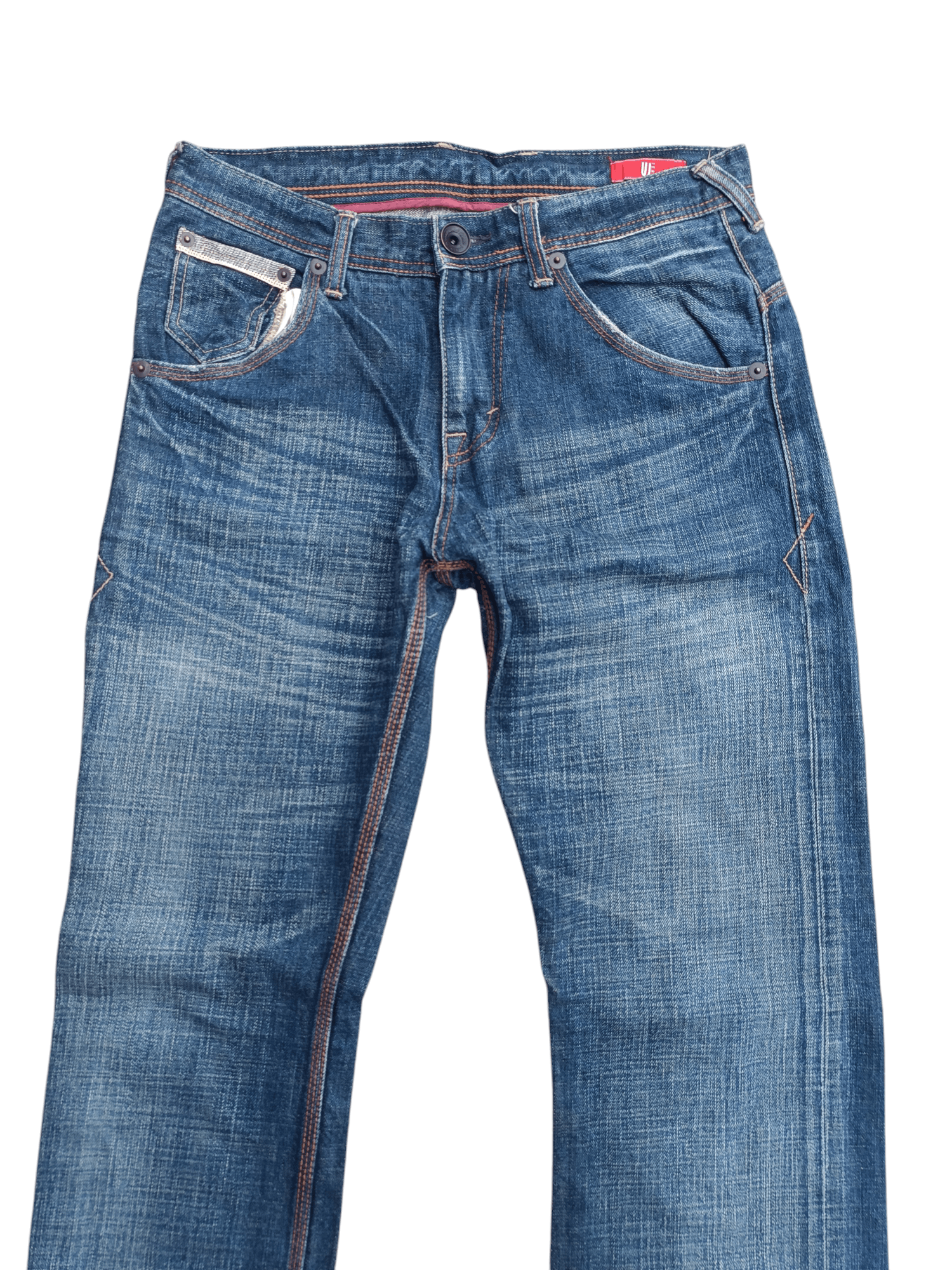 Japanese Brand × Uniqlo 🟦 UJ Jean Selvedege Indigo Whiskers Denim Uniqlo Jeans Size US 30 / EU 46 - 12 Thumbnail