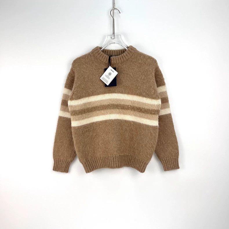 Prada Prada Size 38 Camel striped alpaca wool sweater 2502-Nexta Size US XS / EU 42 / 0 - 3 Thumbnail