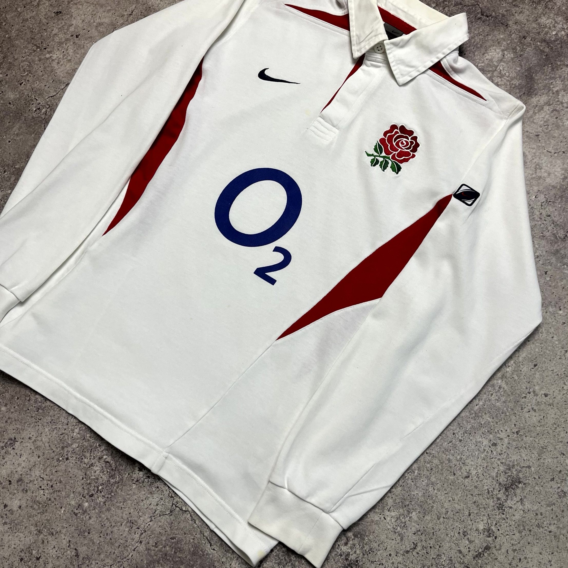 Nike Y2K Nike England Polo Longsleeve Shirt White Jersey Size M Size US M / EU 48-50 / 2 - 5 Thumbnail