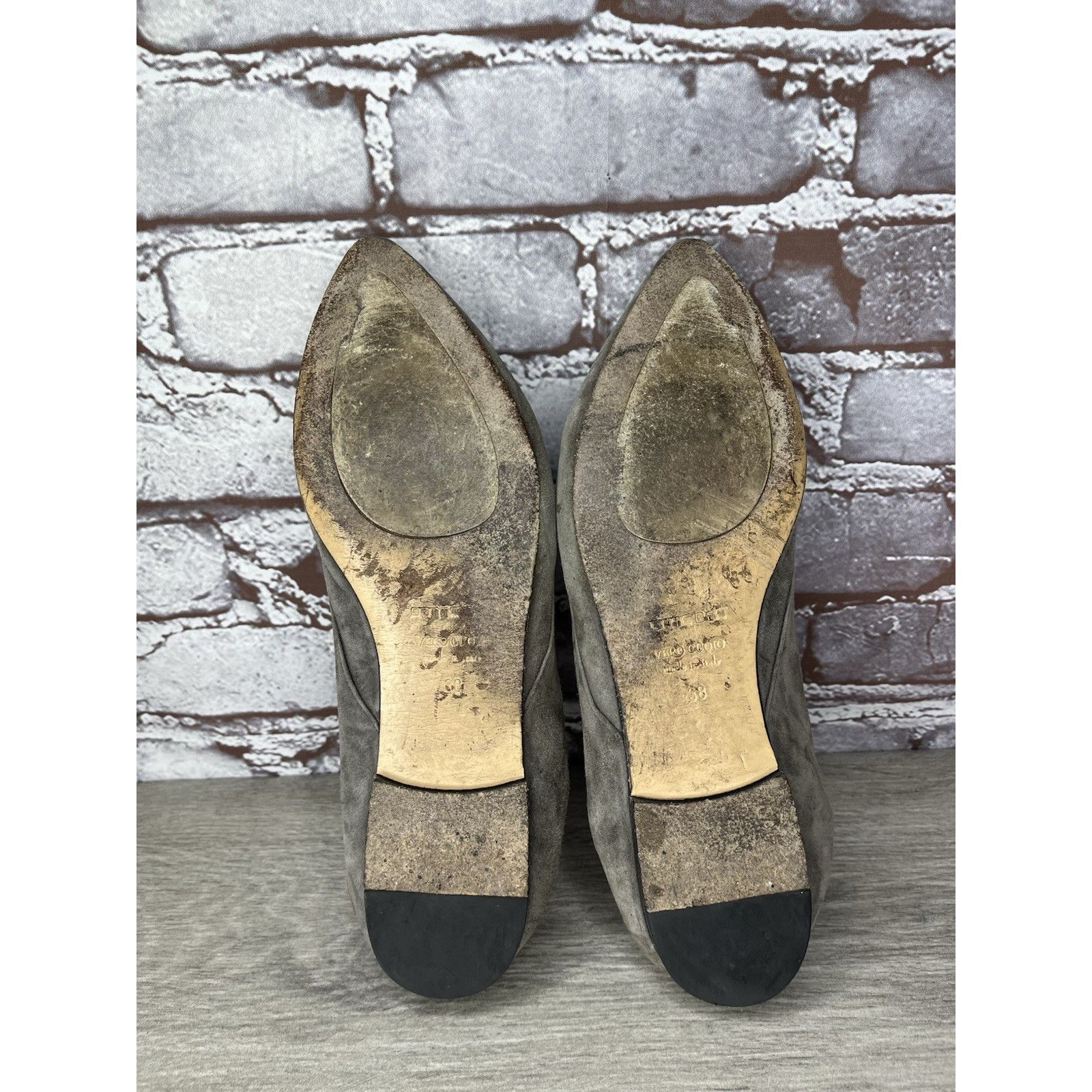 gomme Pomme D’or Gray Suede Leather Pointed Toe Ballet Flats Women Size US 7.5 / IT 37.5 - 20 Thumbnail