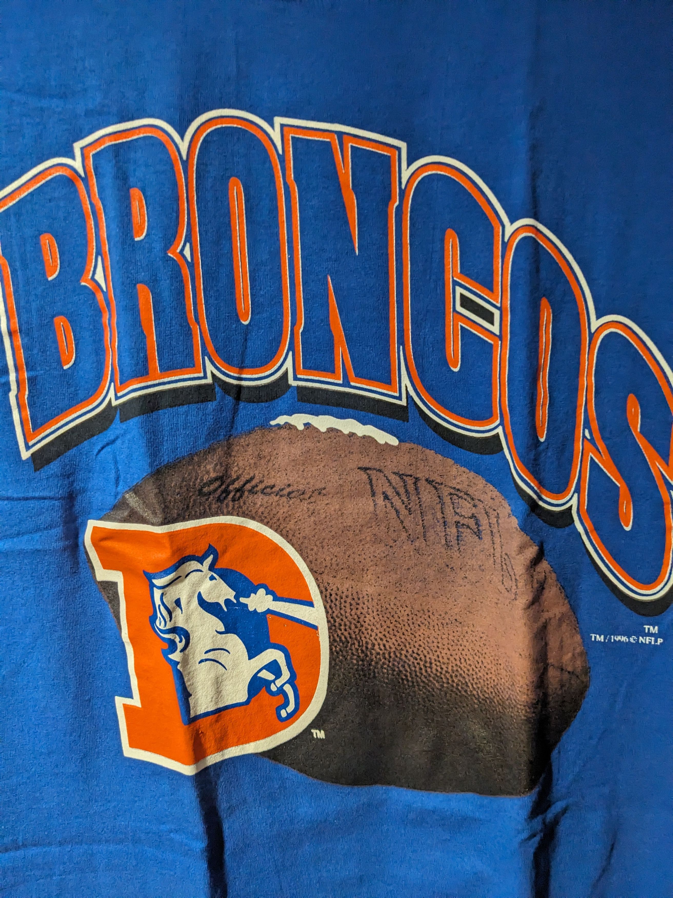 Chalk Line × NFL × Vintage Vintage 1996 Denver Broncos NFL Football Chalk Line T-Shirt Size US L / EU 52-54 / 3 - 2 Thumbnail