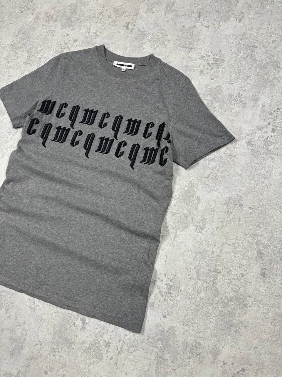 Alexander McQueen MCQ Mens Gray T-Shirt Big Embroidered Logo Size L Size US L / EU 52-54 / 3 - 3 Thumbnail