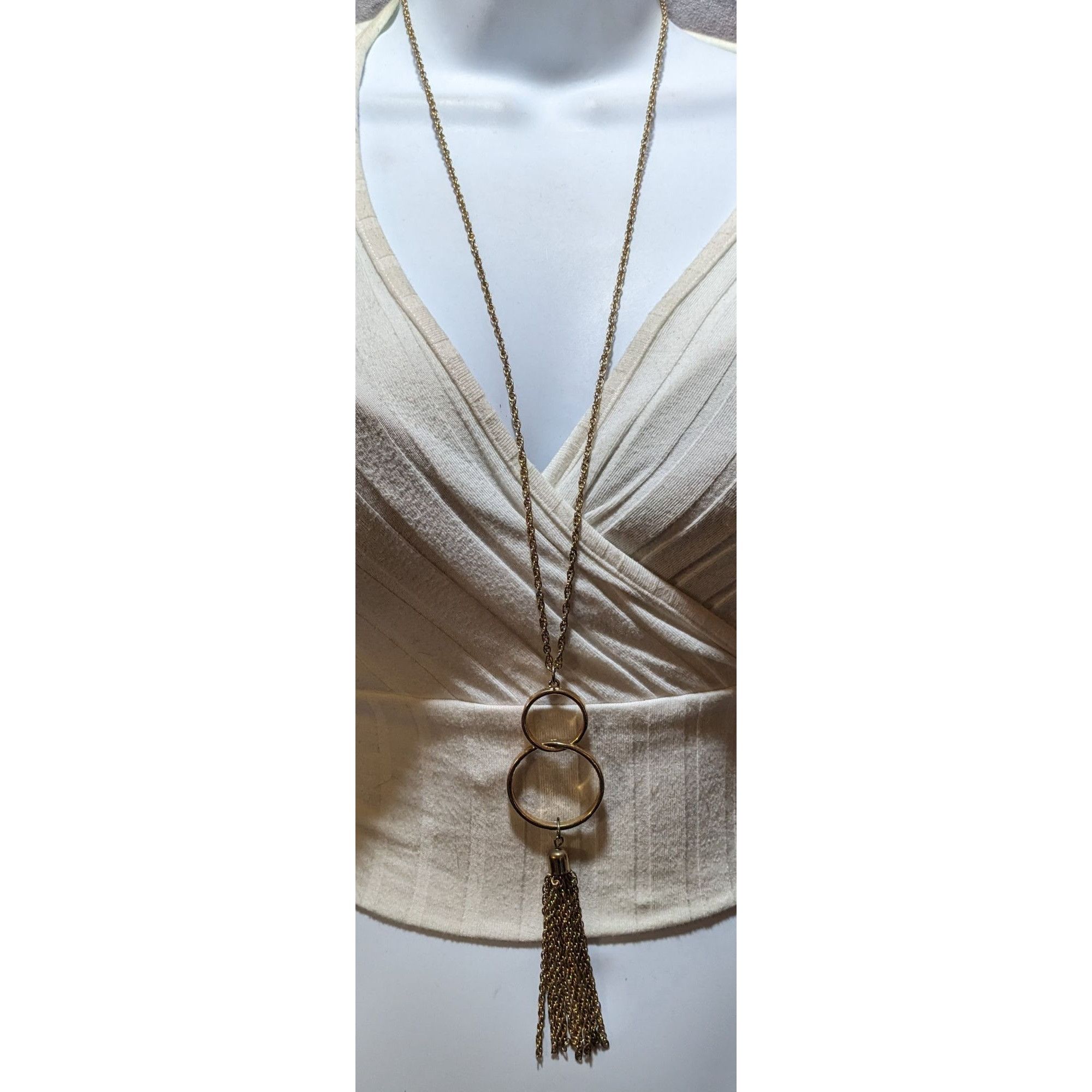Other Trendy Gold Open Figured Eight Tassel Necklace Size ONE SIZE - 4 Thumbnail