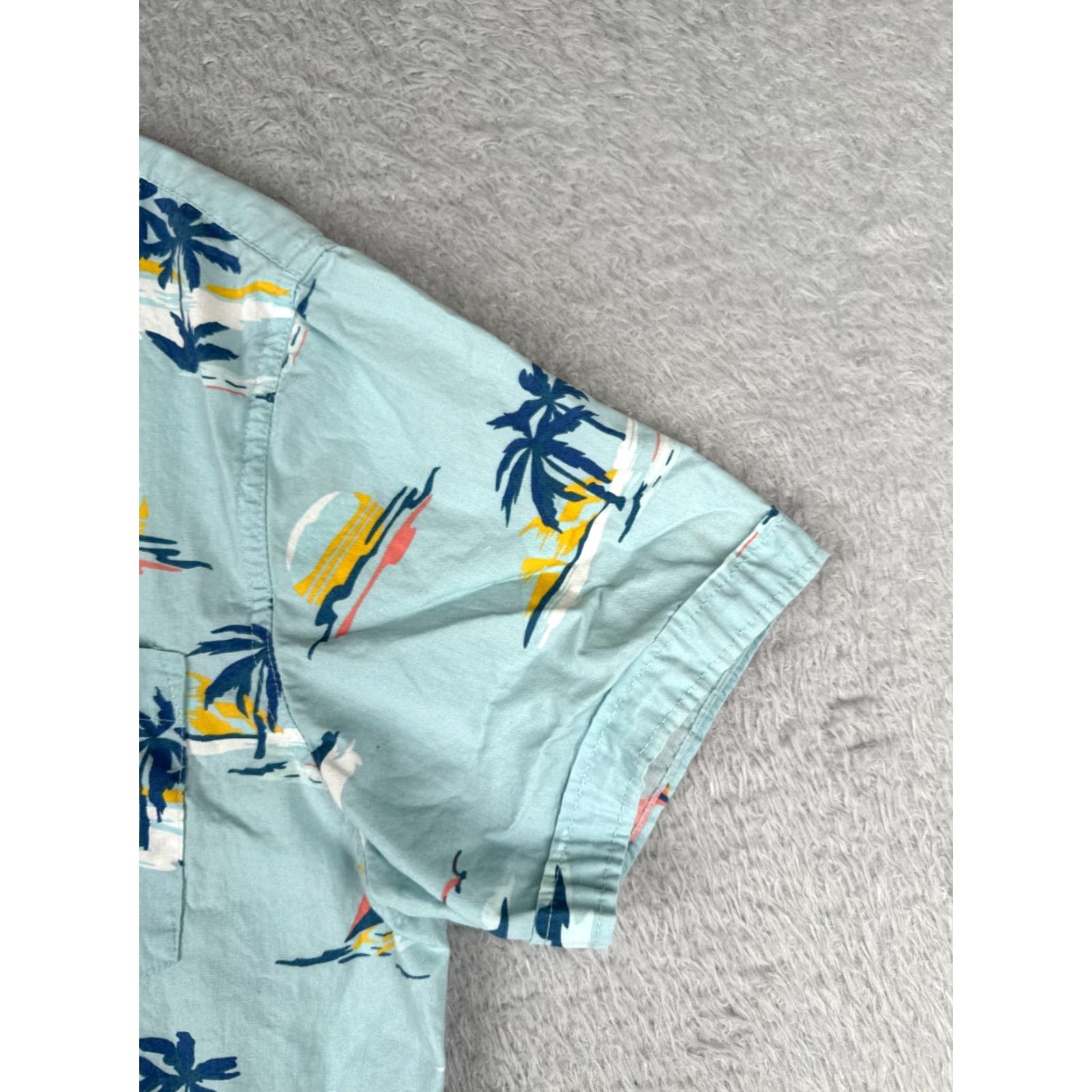 Vintage MBX Premium Goods Shirt Men Medium Blue Palm Tree Sailboat Hawaiian 100% Cotton Shirt Men Medium Blue Palm Tree Hawaiian 100% Cotton Size US M / EU 48-50 / 2 - 2 Thumbnail