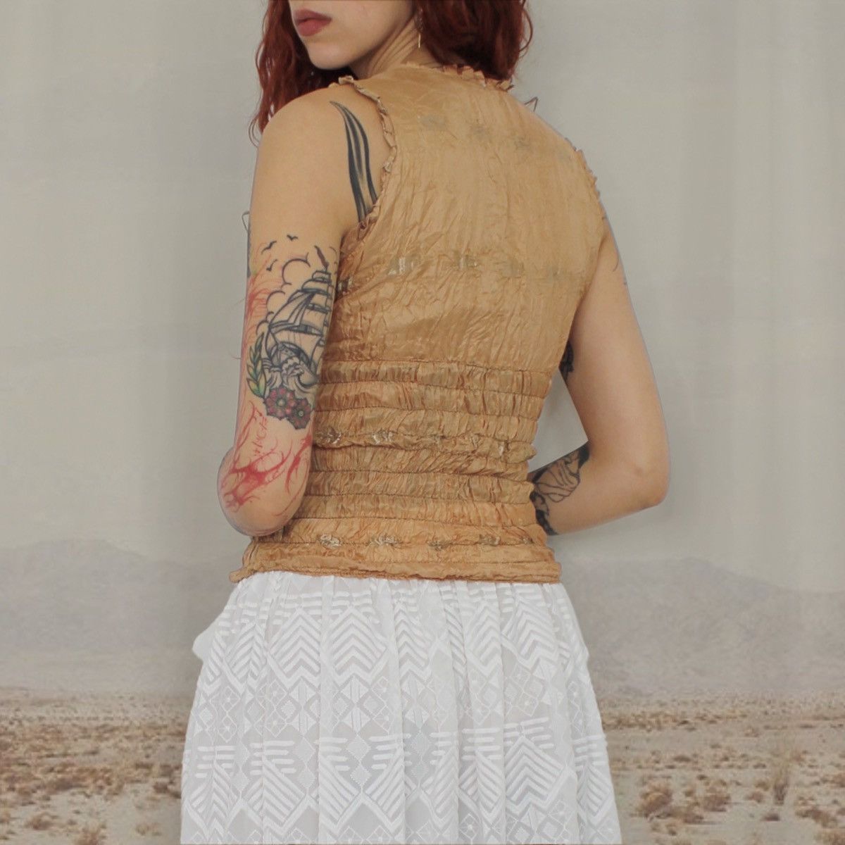 Vintage 🪷GOLDEN SILK CAMI TOP🪷 Size S / US 4 / IT 40 - 3 Thumbnail