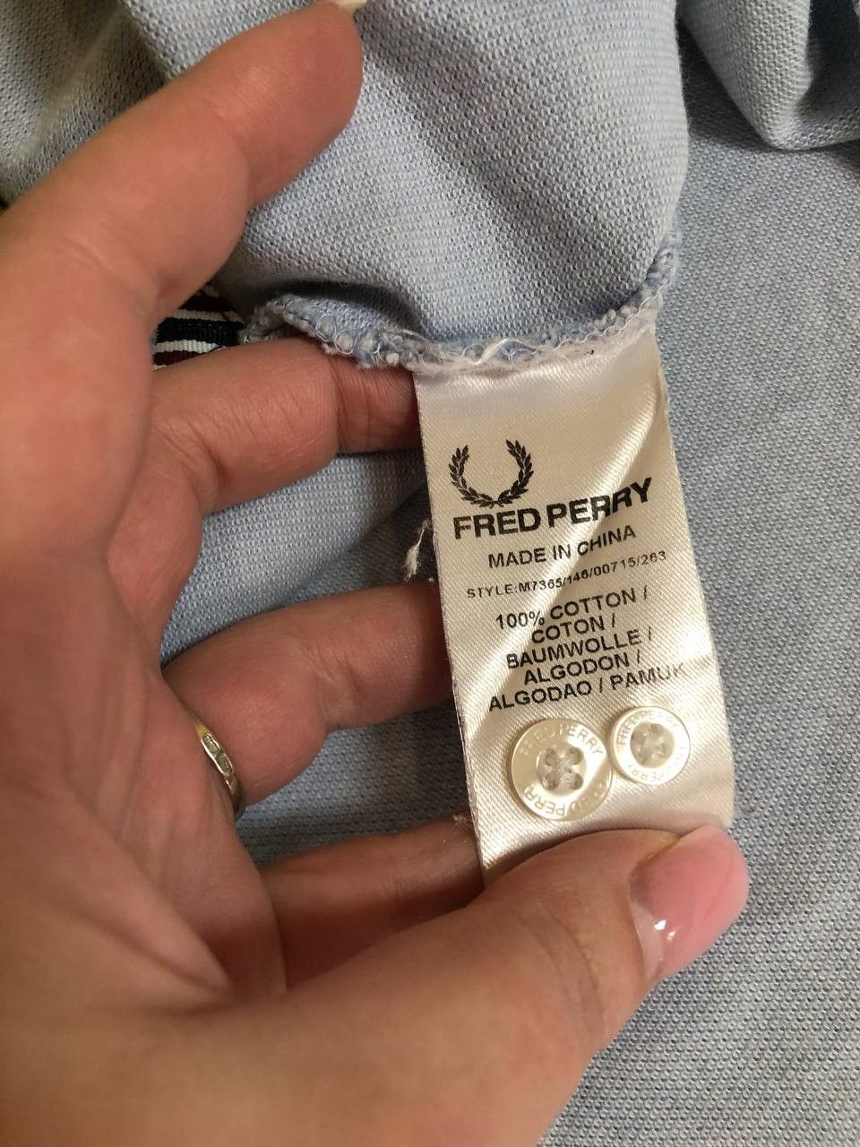 Fred Perry Fred Perry Slim Fit Blue Polo Shirt Ribbon Pocket Mod Size US XXL / EU 58 / 5 - 3 Thumbnail