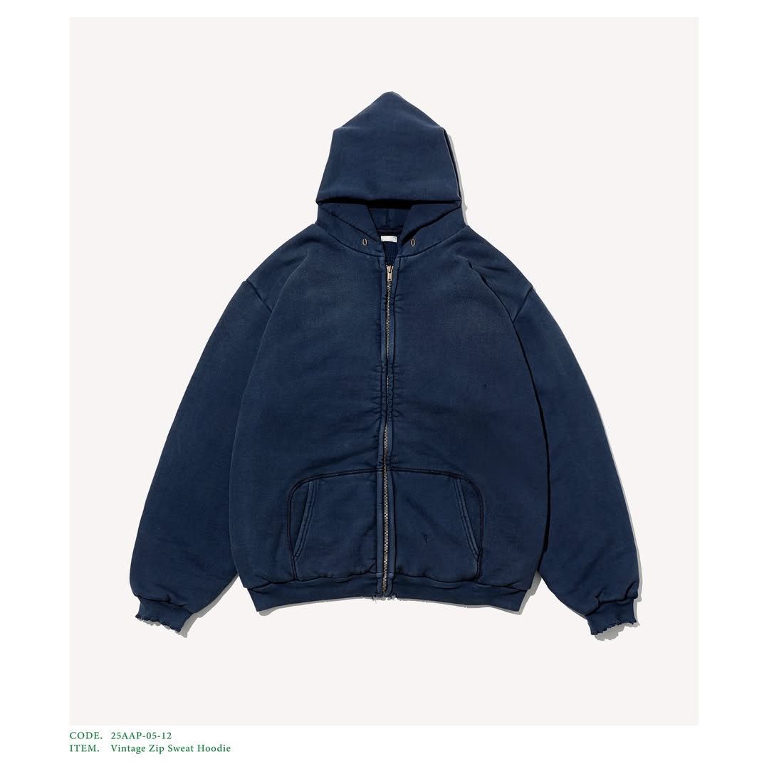 【サイズ3】A.PRESSE Vintage Zip Sweat Hoodie A.PRESSE Vintage Zip Sweat Hoodie Black – Très Bien