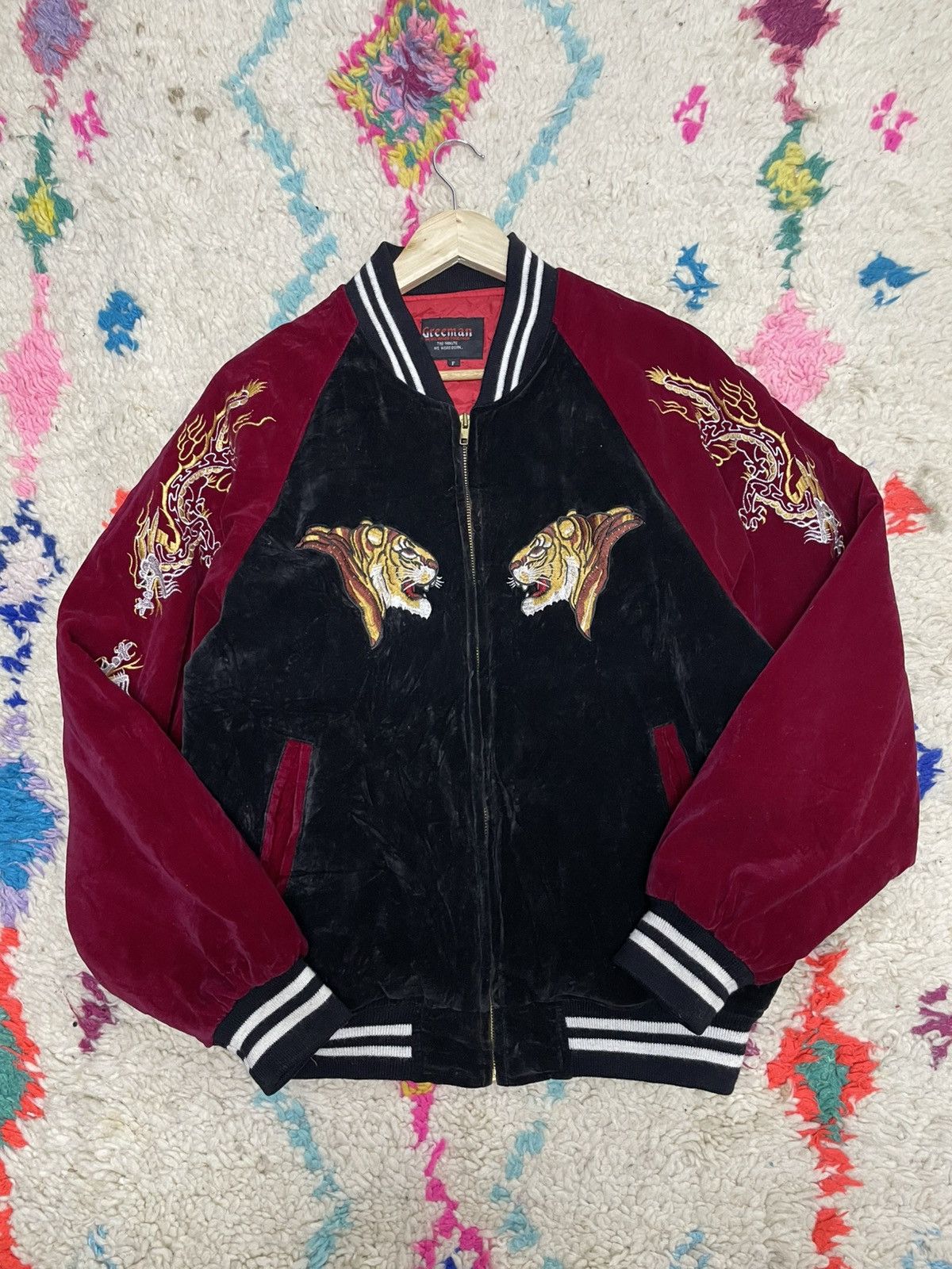 Velvet Vintage Souvenir Japan Yokosuka Embroidered Velvet Jacket Size US L / EU 52-54 / 3 - 10 Thumbnail