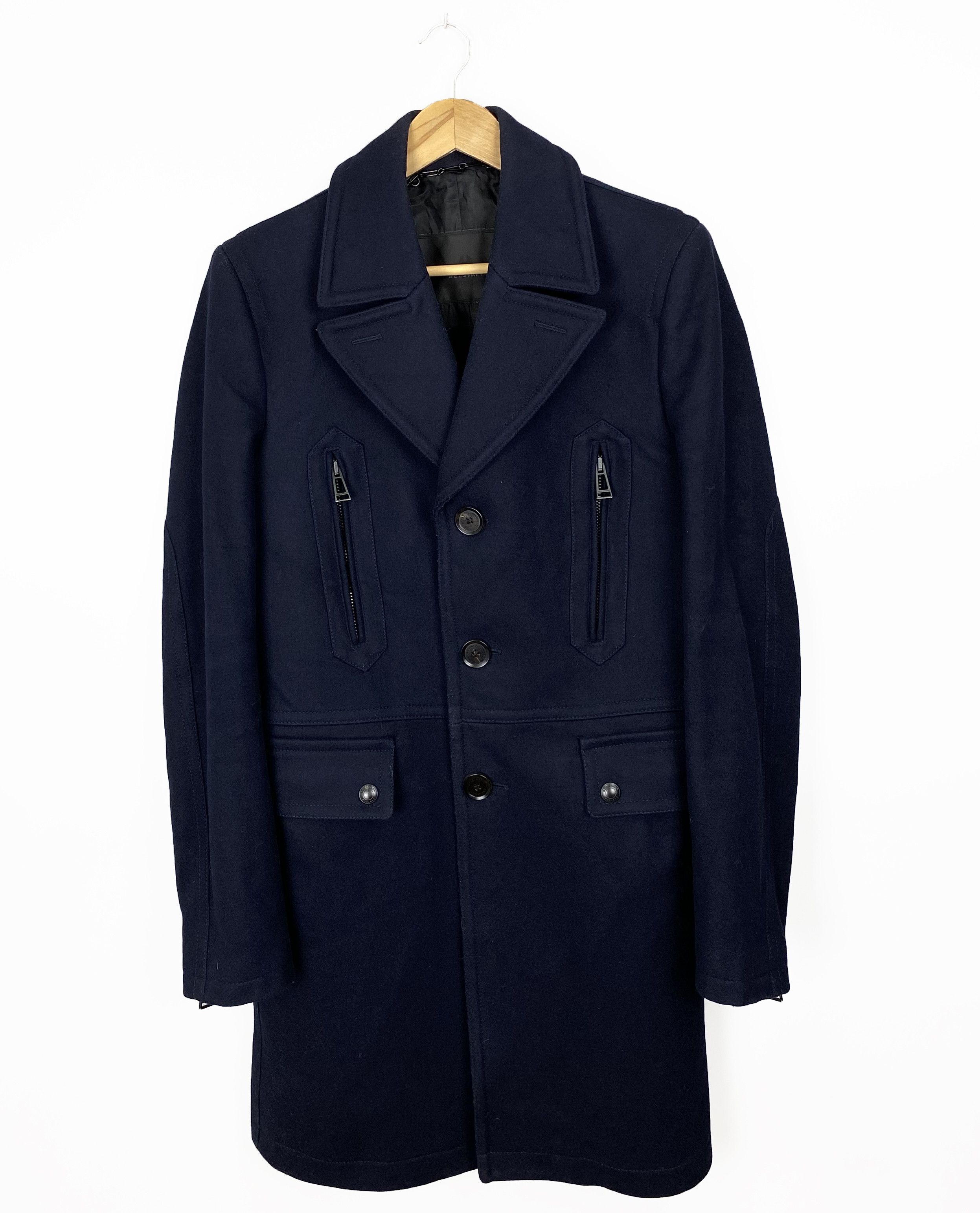 image of Belstaff England Wool Navy Coat Size 50, Men's
