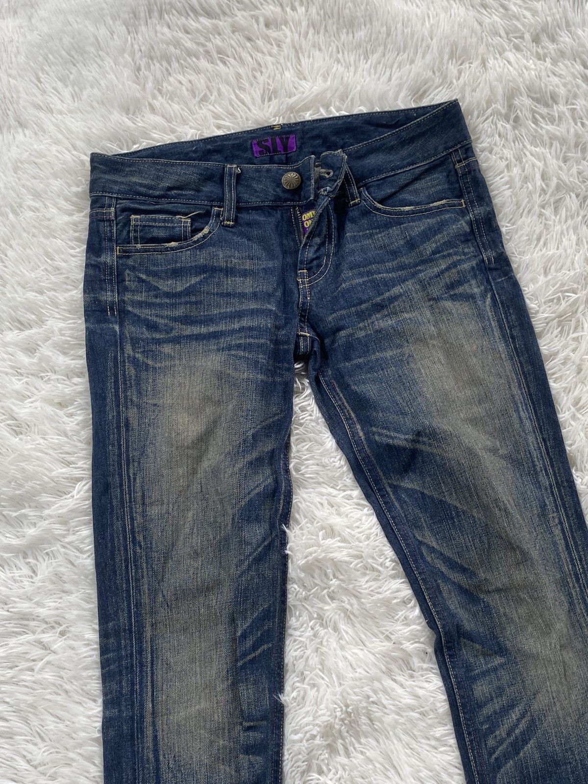 Japanese Brand × Sly Guild 🔥SALE🔥Vintage Sly Distressed Blue Wash Denim Jeans Size 30" / US 8 / IT 44 - 2 Thumbnail