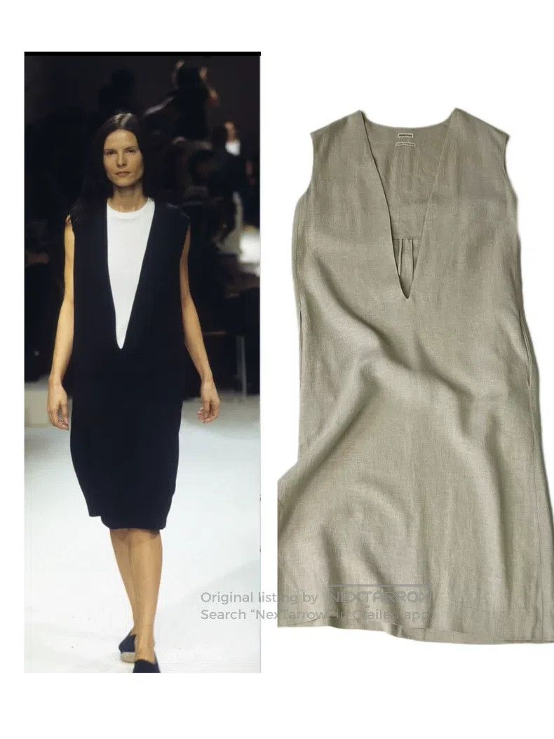 Hermes Hermes Deep V Large V Slub Linen Dress Size XS / US 0-2 / IT 36-38 - 1 Thumbnail
