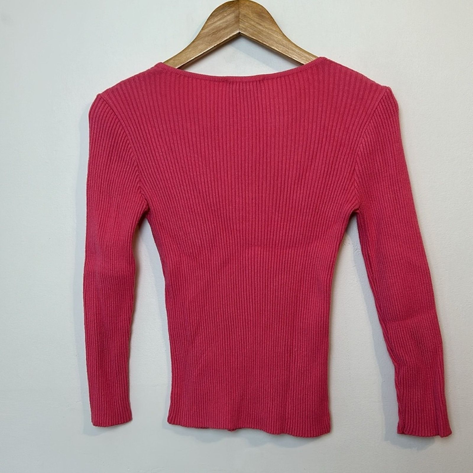 Bebe Vintage Bebe Pink Ribbed Sweater Size M / US 6-8 / IT 42-44 - 2 Thumbnail