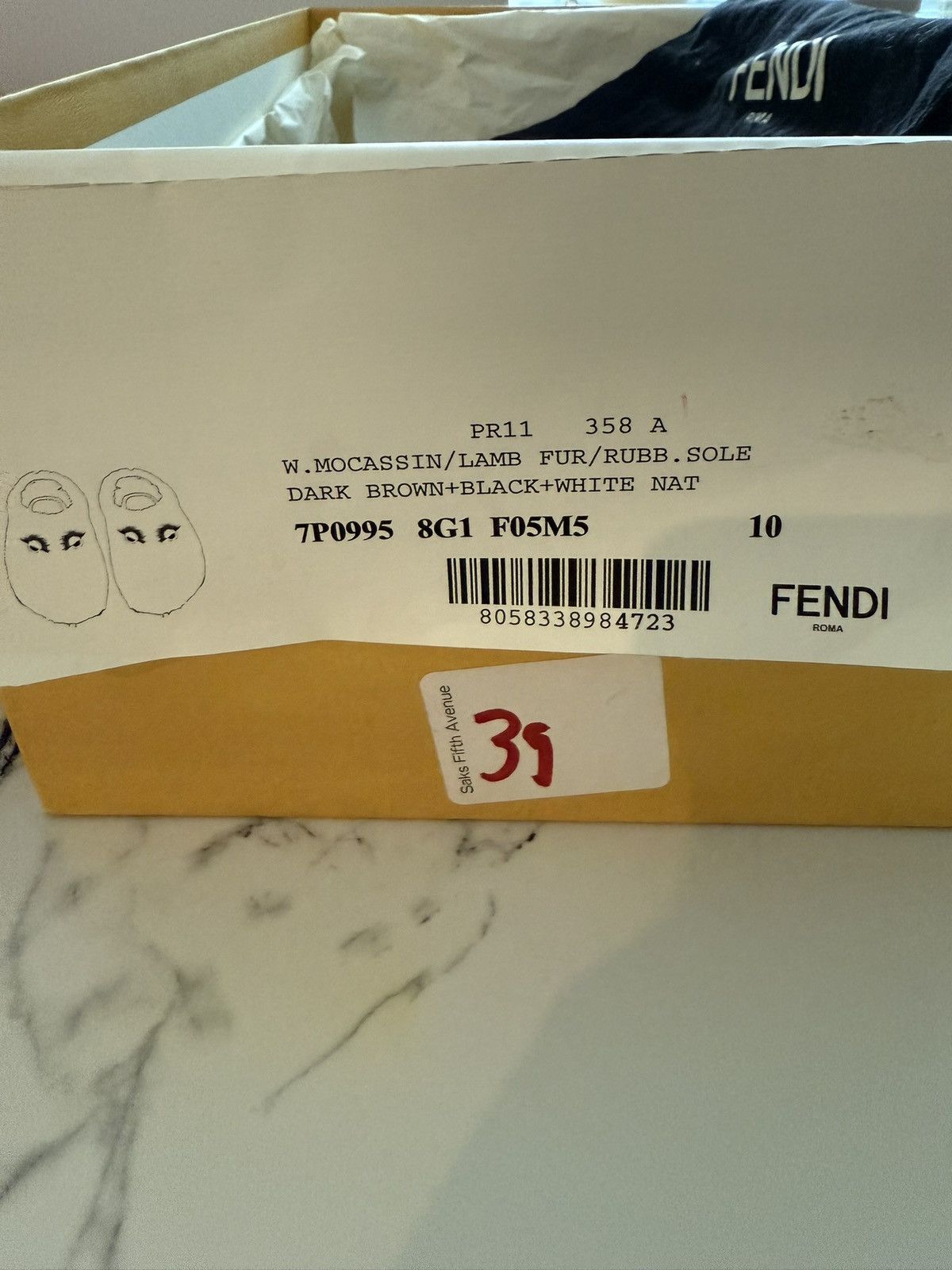 Fendi Fendi Real Fur Men’s Slippers/Mocassins Size US 10 / EU 43 - 8 Thumbnail
