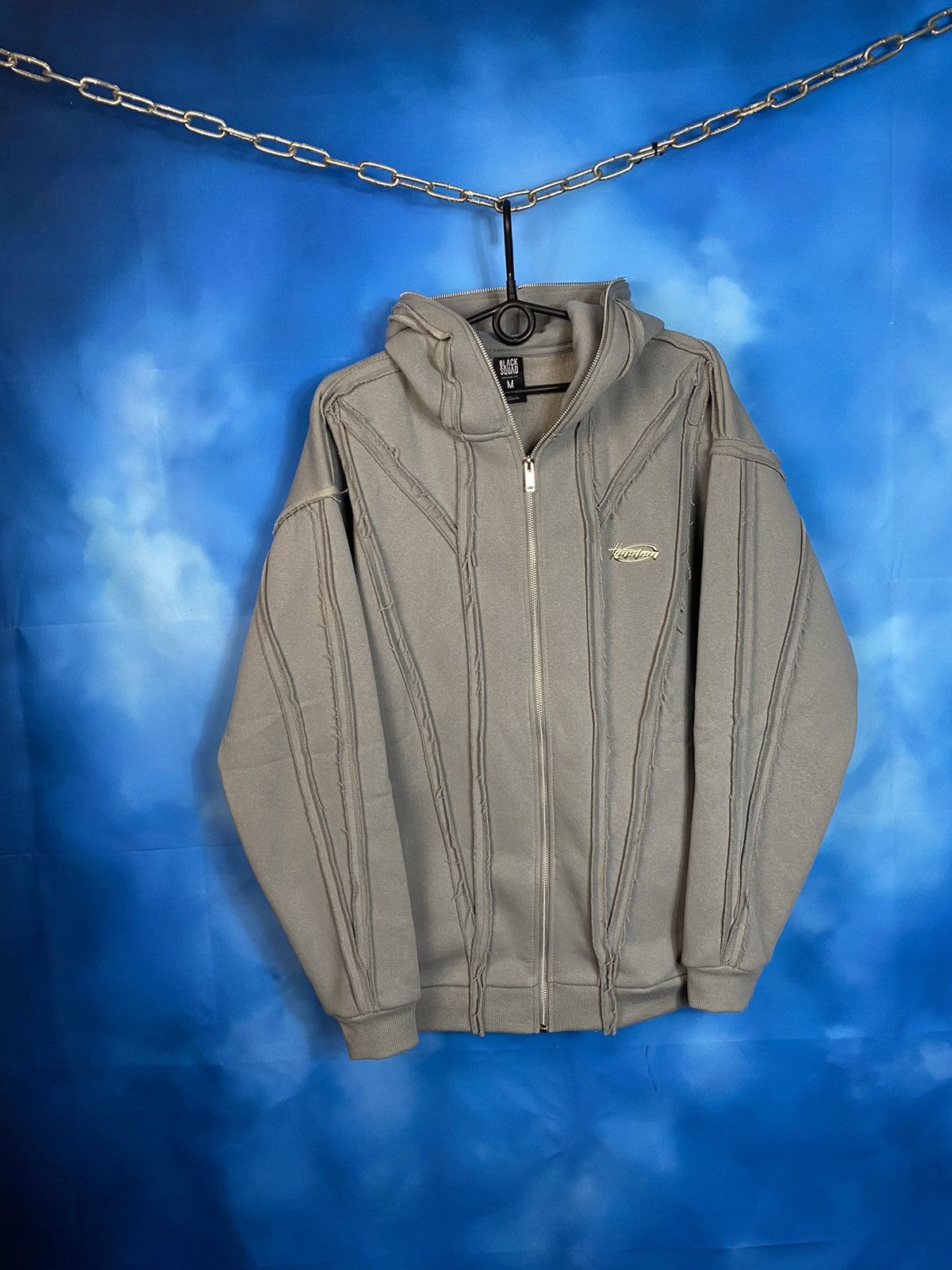 Japanese Brand × Vintage 🔥 DISTORTION FULL ZIP HOODIE Y2K RICK OWENS STYLE Size US M / EU 48-50 / 2 - 2 Thumbnail