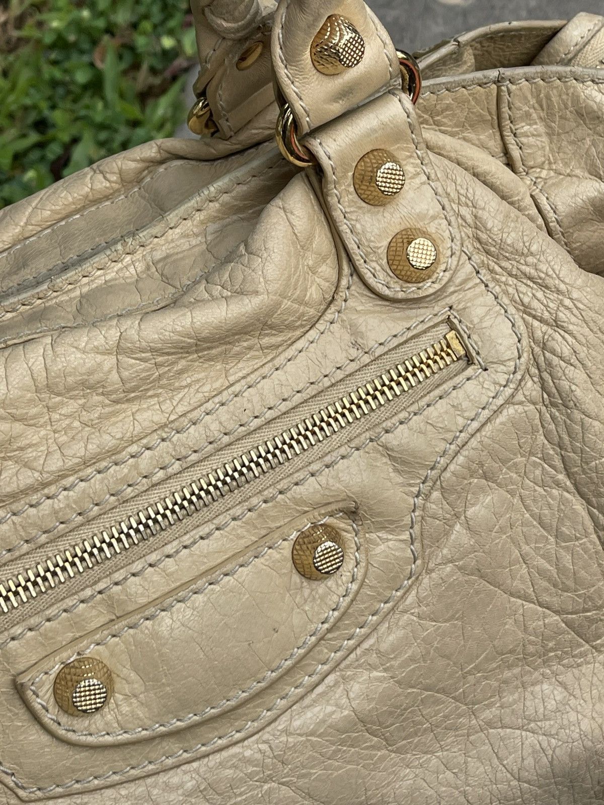 Balenciaga Balenciaga City Motorcycle Beige Handbag Size ONE SIZE - 10 Thumbnail