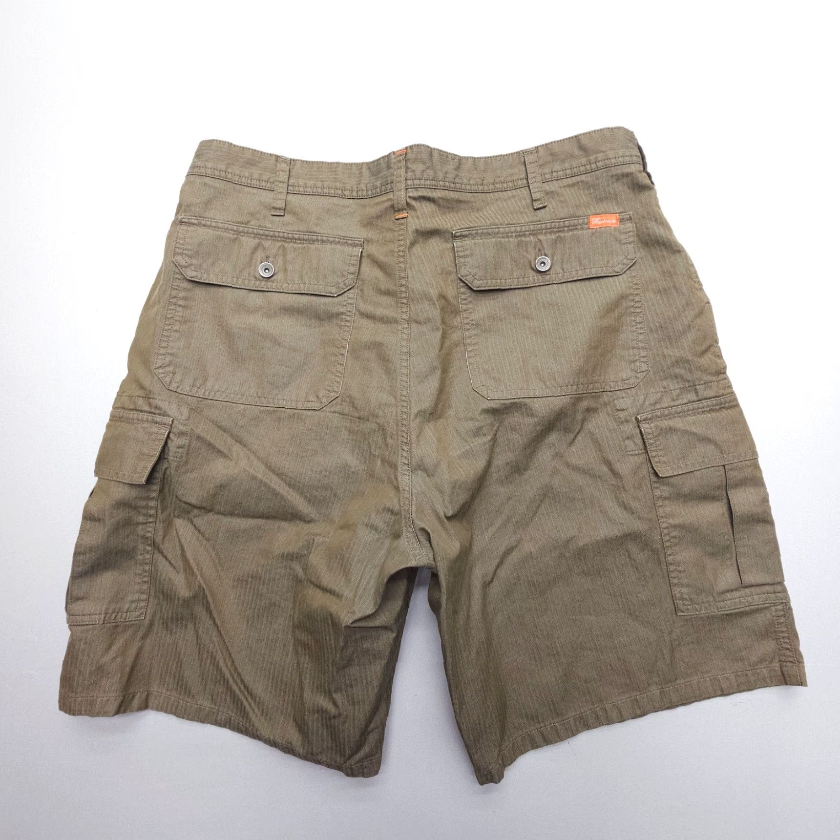 Faconnable Vtg Façonnable Cargo Shorts Mens 35 Brown Herringbone Cotton Flap Pockets Y2K Size US 35 - 2 Thumbnail