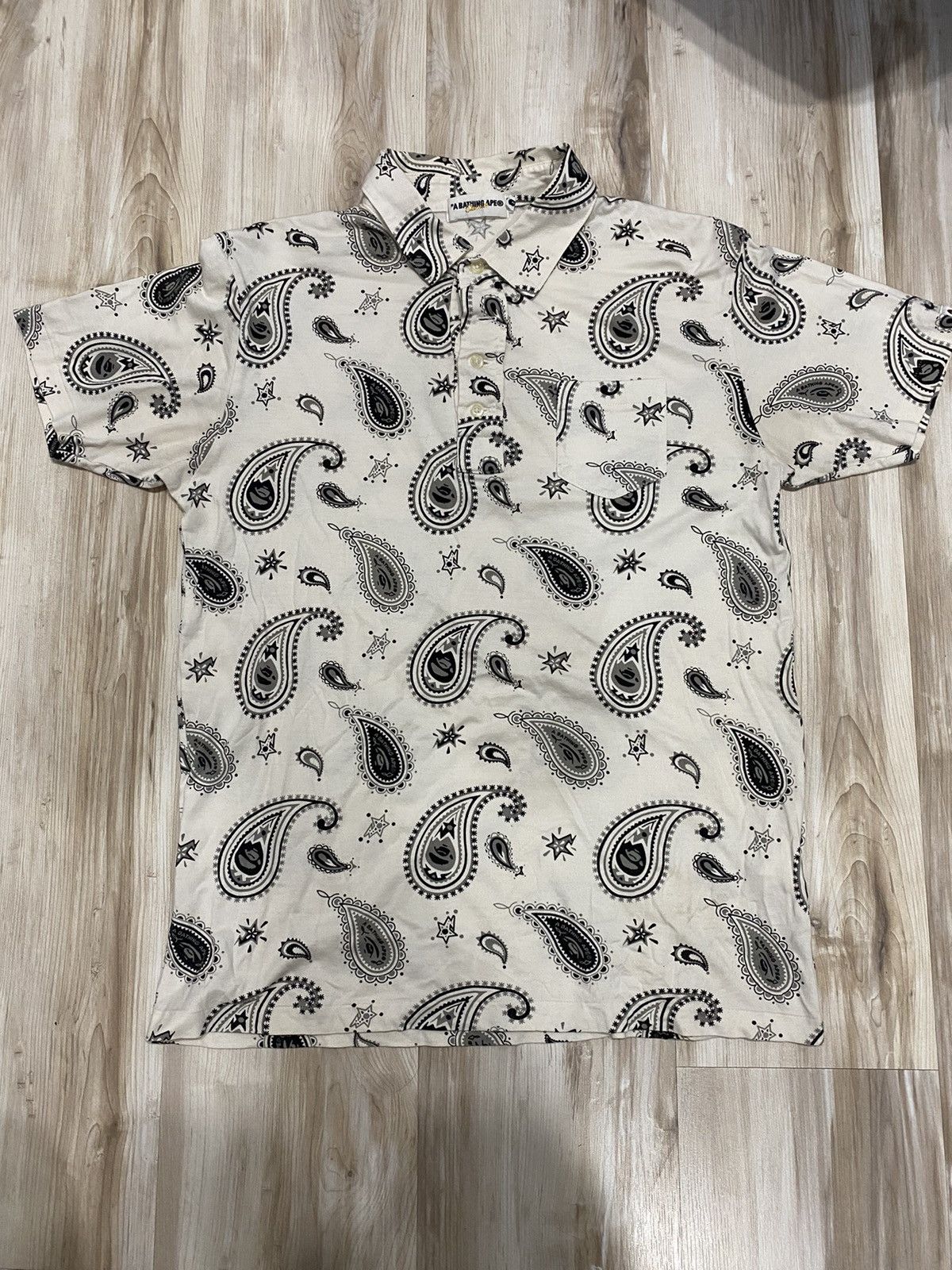 Bape Paisley Button Up S/S Shirt Size US M / EU 48-50 / 2 - 1 Thumbnail