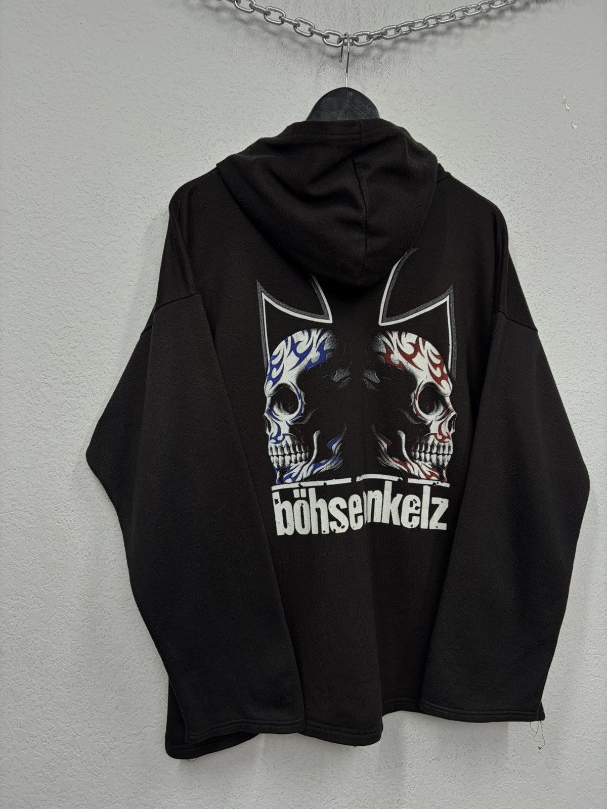 Band Tees Böhse Onkelz Skull Hoodie Y2K Punk Rock Gothic Zip Hoodie Size US XL / EU 56 / 4 - 2 Thumbnail