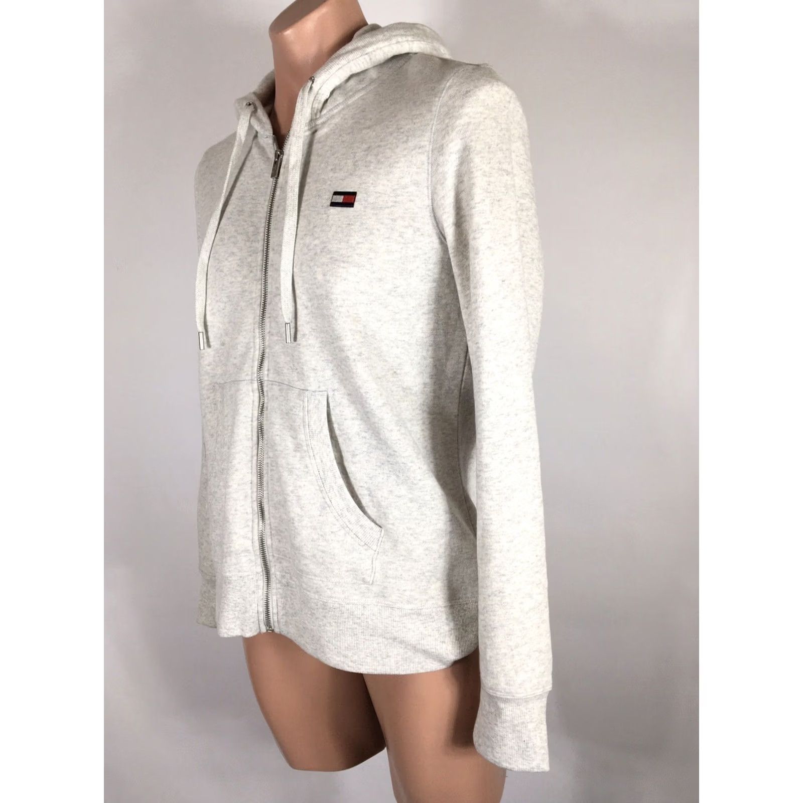Tommy Hilfiger VINTAGE Tommy Hilfiger Hoodie Mens L Gray Full Zip Spell Out Sweatshirt NWT Size US L / EU 52-54 / 3 - 3 Thumbnail