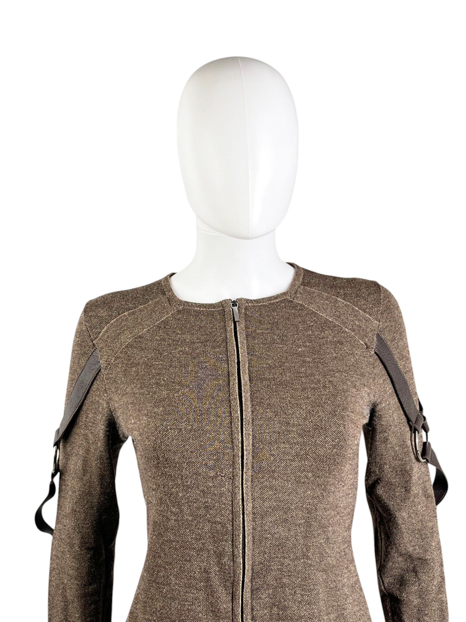 Dior by John Galliano F/W 2003 Brown Bondage Zipped Sweater Size L / US 10 / IT 46 - 4 Thumbnail