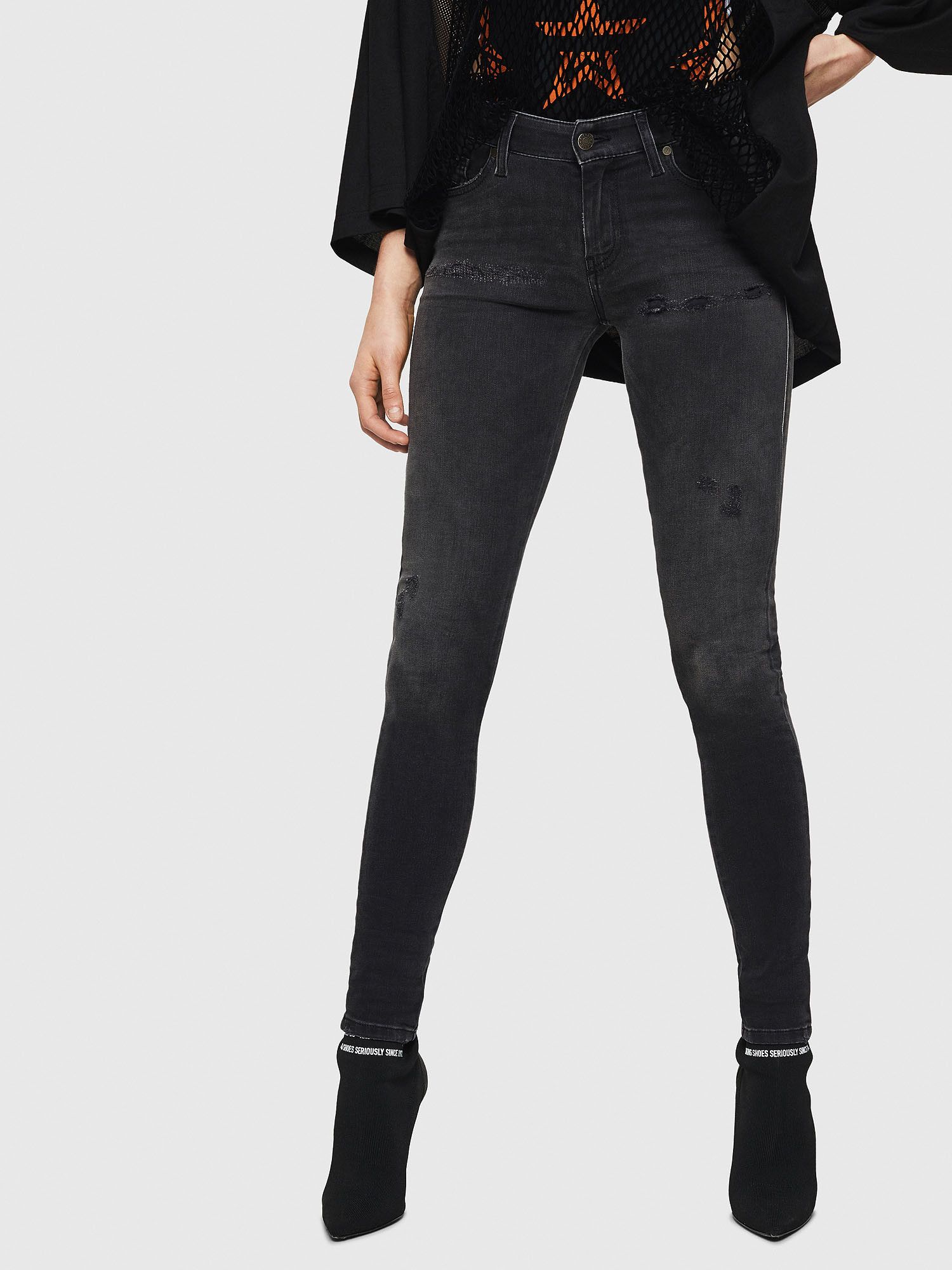 Diesel SLANDY 069GI W23/L32 Girls Black Stretch Jeans 69992 Size 23" - 1 Thumbnail