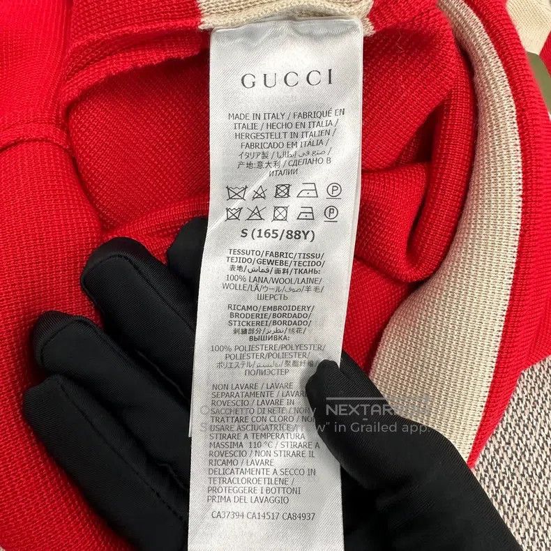 Gucci Gucci Red woollen knitted A-shaped short-sleeved dress Size S / US 4 / IT 40 - 4 Thumbnail