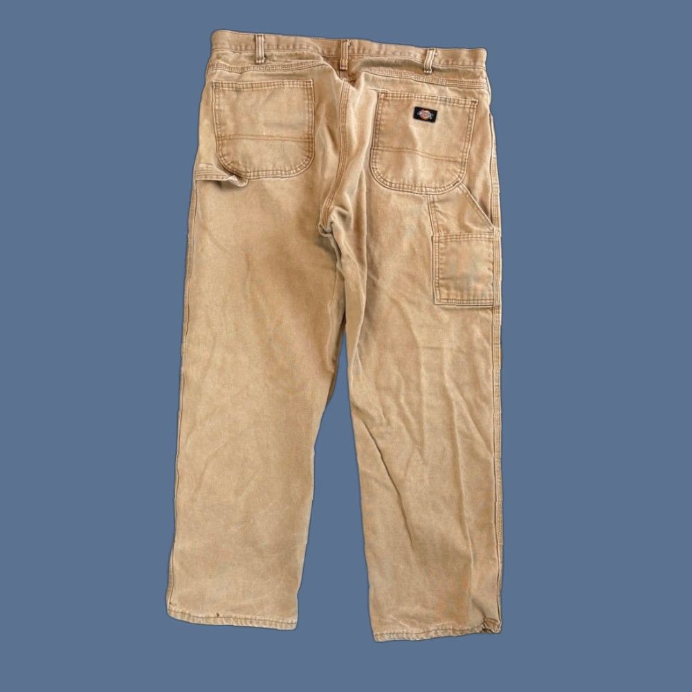 Dickies VINTAGE Dickies Canvas Carpenter Pants Jeans 40x32 Brown Regular Men 90s Grunge Workwear Distressed Canvas Straight Inseam 32" Button Zip Size US 40 / EU 56 - 1 Thumbnail