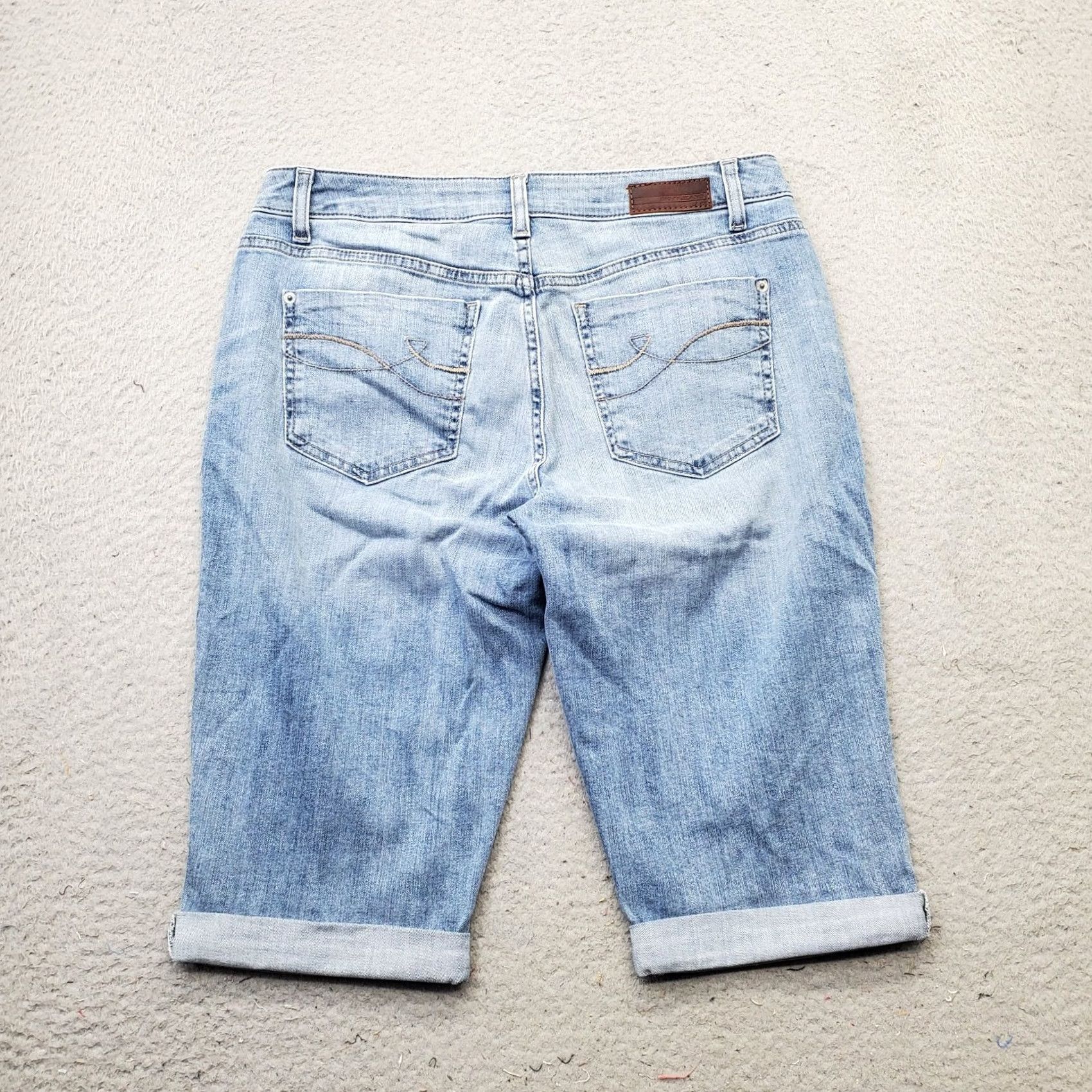 DKNY DKNY Cropped Jeans Womens 10 Blue Denim 5-Pocket Design Cuffed Hem Ludlow Size 32" / US 10 / IT 46 - 2 Thumbnail