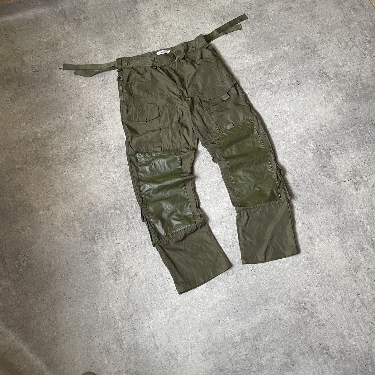 Vintage Khaki Military Nylon Mettal Multipocket Pants