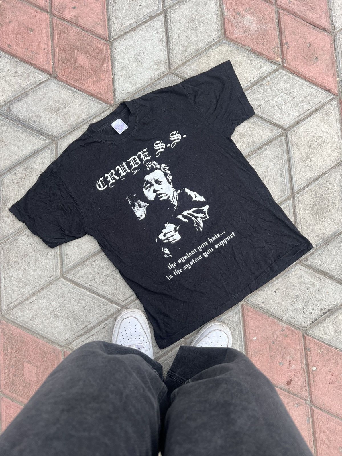 Band Tees × Vintage VINTAGE CRUDE SOCIETY SYSTEM CREATE YOUR OWN FUCKING LIFE! Size US M / EU 48-50 / 2 - 1 Thumbnail