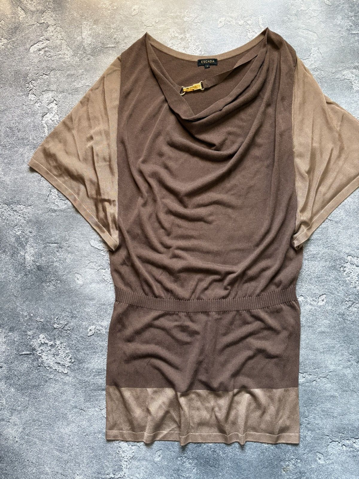 Escada Vintage Escada Luxury Draped Gold Detail Elegant Dress Size S / US 4 / IT 40 - 2 Thumbnail