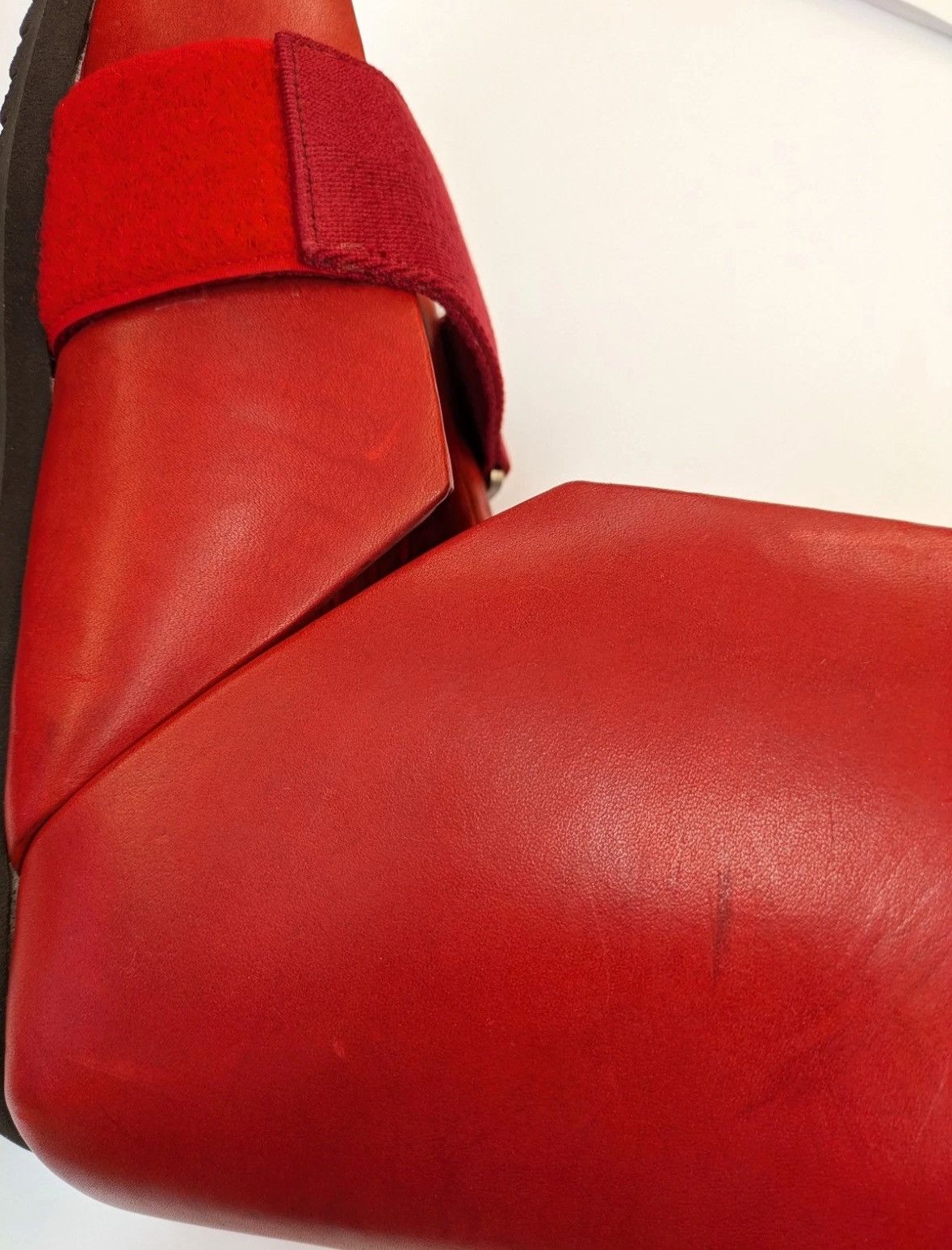 Rick Owens *SAMPLE* Rick Owens Red Leather Splint Sandal Size US 12 / EU 45 - 6 Thumbnail