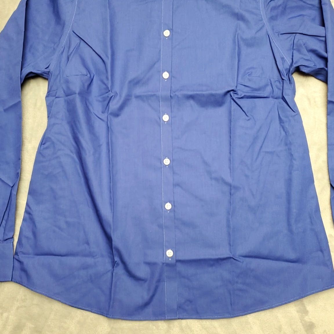 Lands' End VINTAGE Lands End Shirt Womens 10 Cobalt Blue Long Sleeve Wrinkle Free Broadcloth Button-Up Casual Workwear Mens Size L / US 10 / IT 46 - 2 Thumbnail