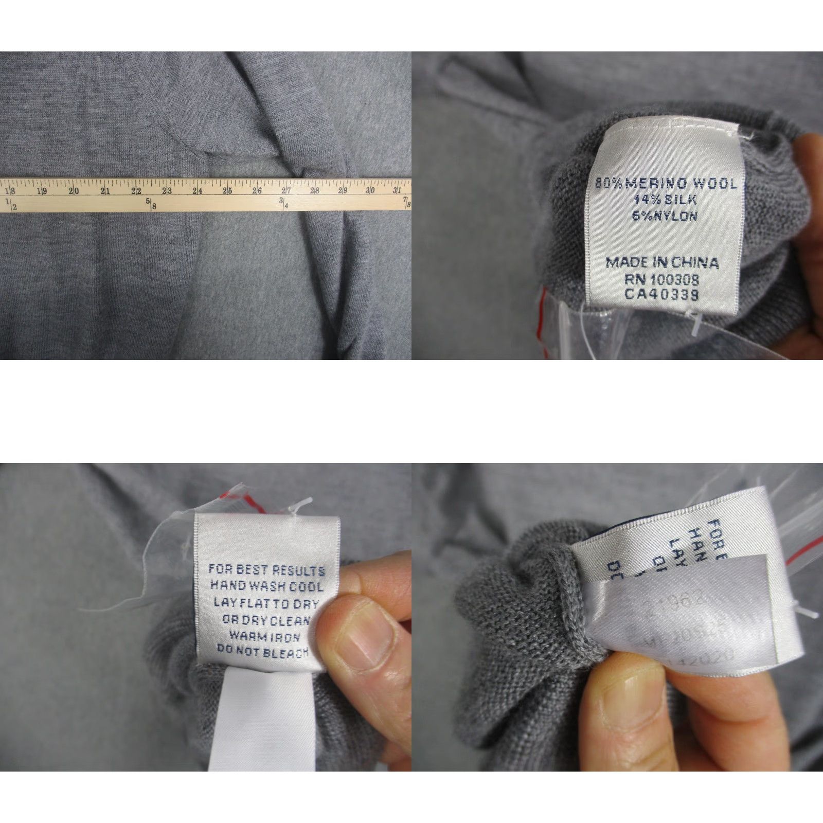 Peter Millar Peter Millar Sweater Mens XL Gray 1/4 Zip Mock Neck Wool Silk Logo Knit Pullover Size US XL / EU 56 / 4 - 8 Thumbnail