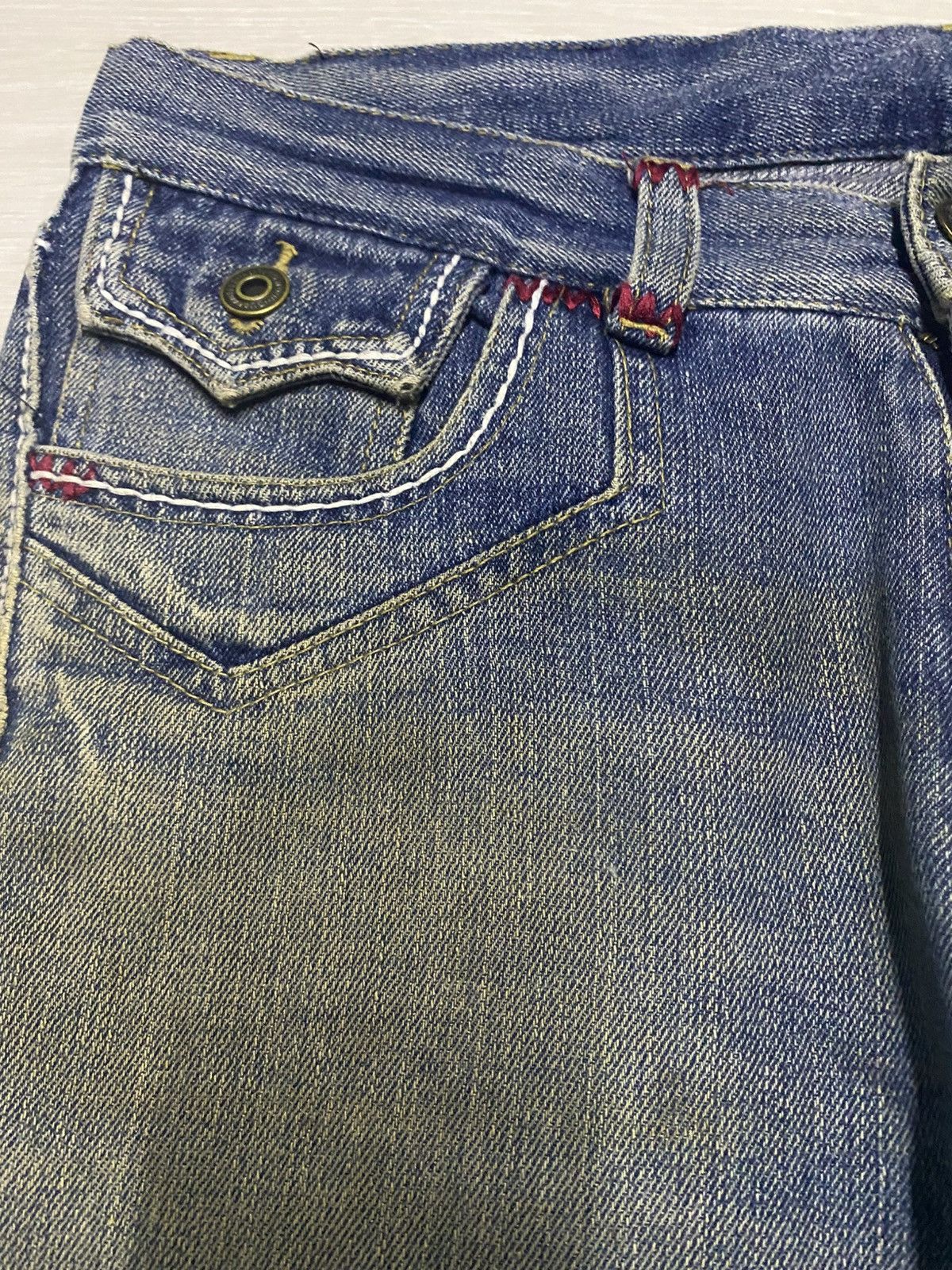 Tornado Mart Vintage Japanese Authentic Mud Wash Distressed Bootcut Jeans Size US 33 - 11 Thumbnail